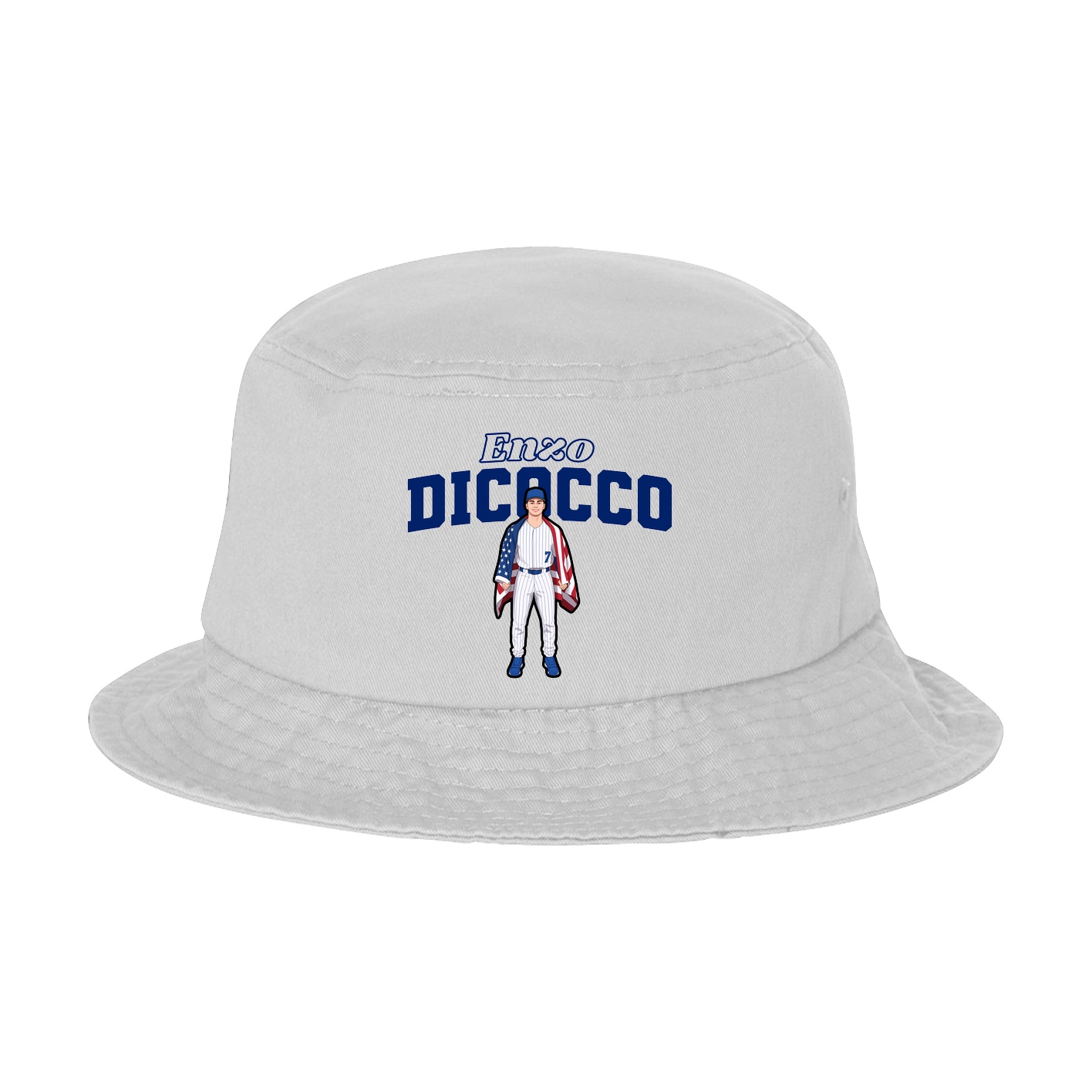Bucket Cap — Name Arch in White