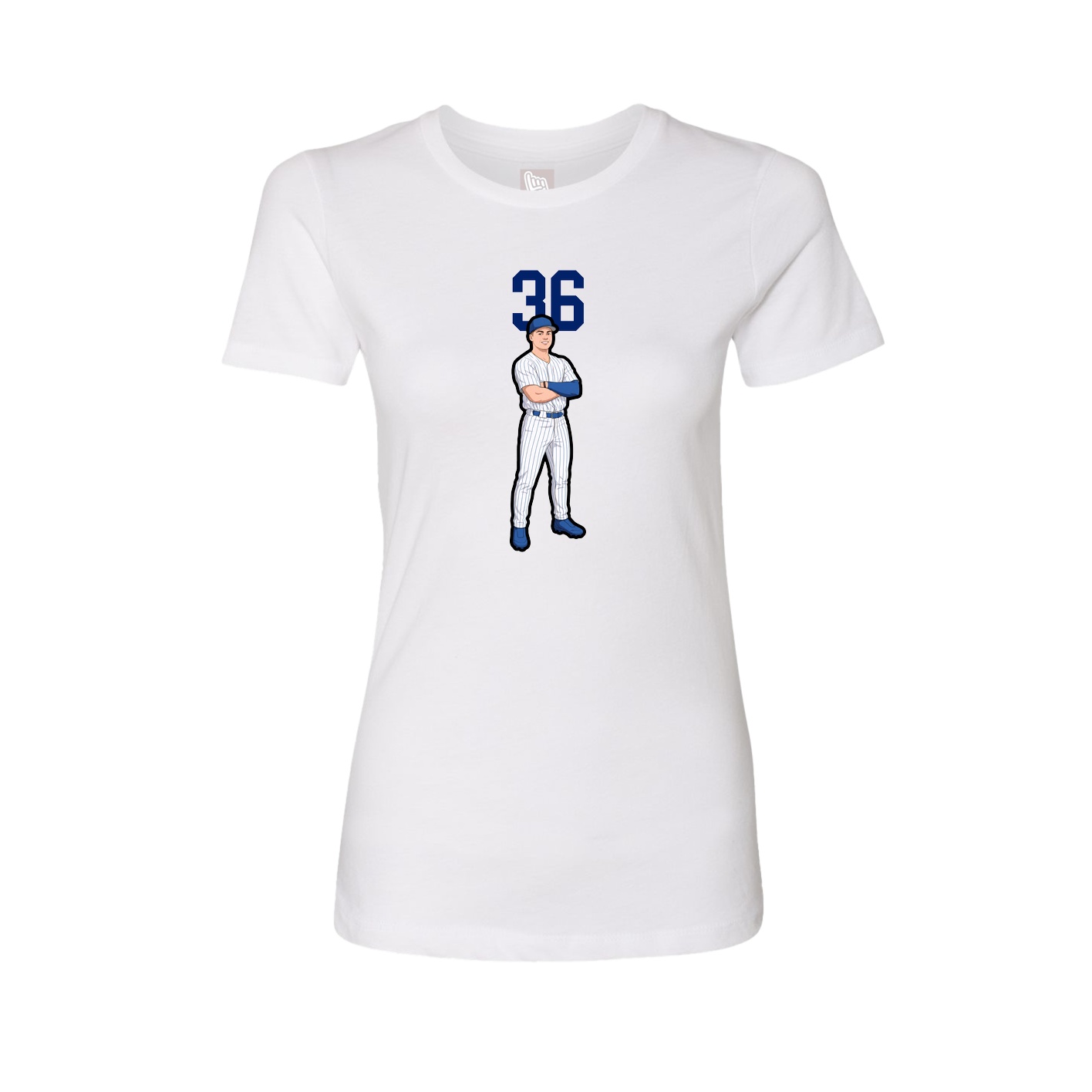 Fitted Women's Tee — Number Top in White