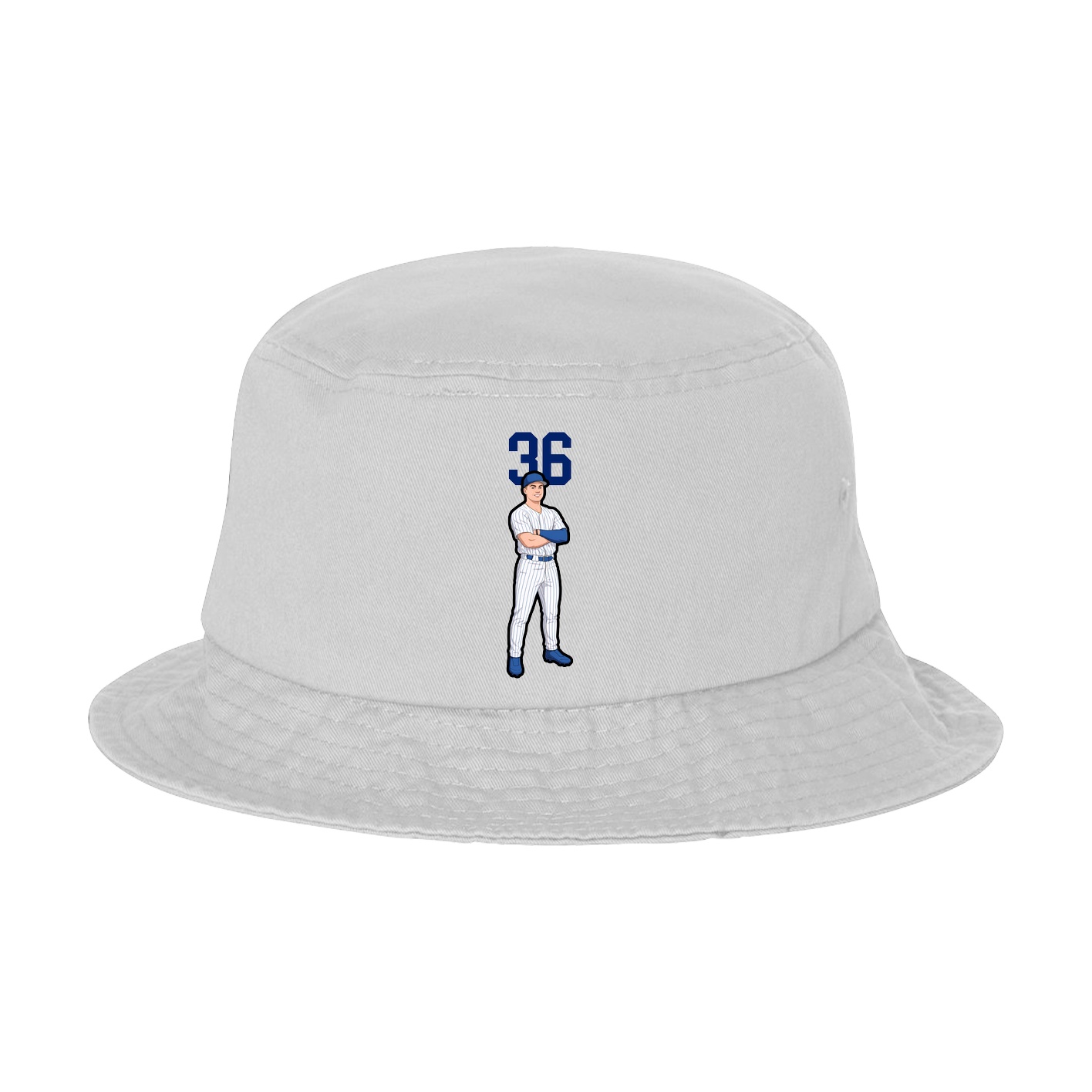 Bucket Cap — Number Top in White