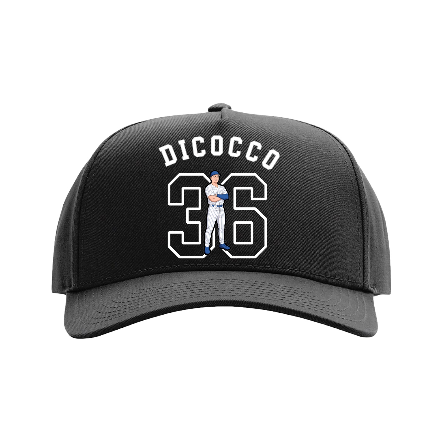 Full Fabric Five-Panel Champ Cap — Shirsey Arch in Black