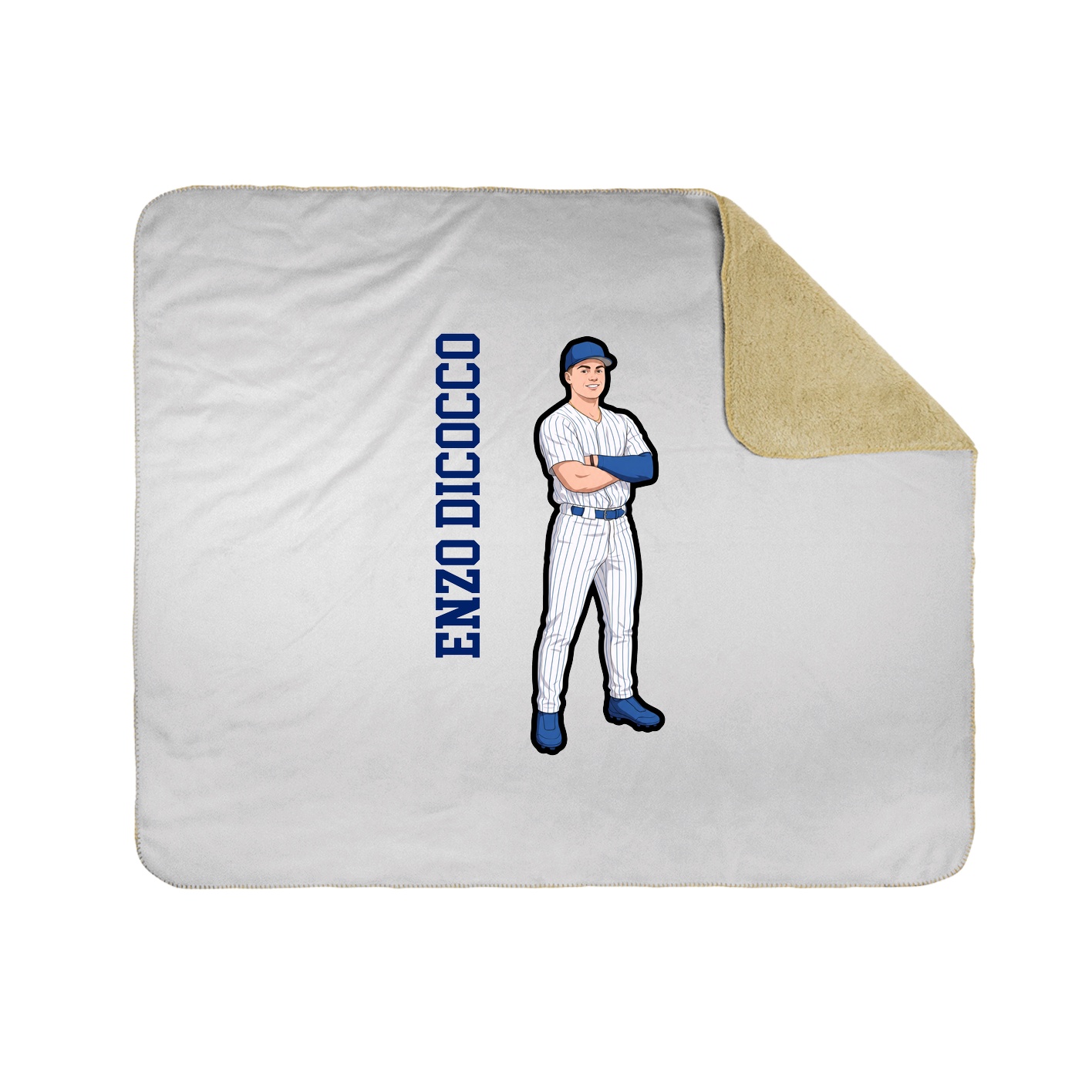 Throw Blanket — Name Vertical in White