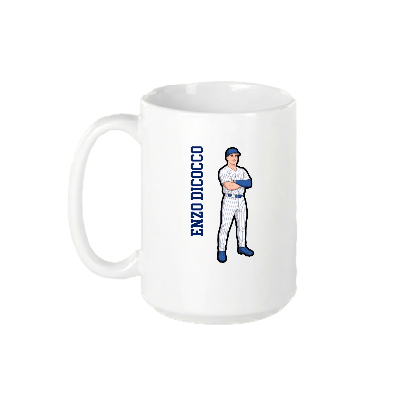 15oz Coffee Mug — Name Vertical in White