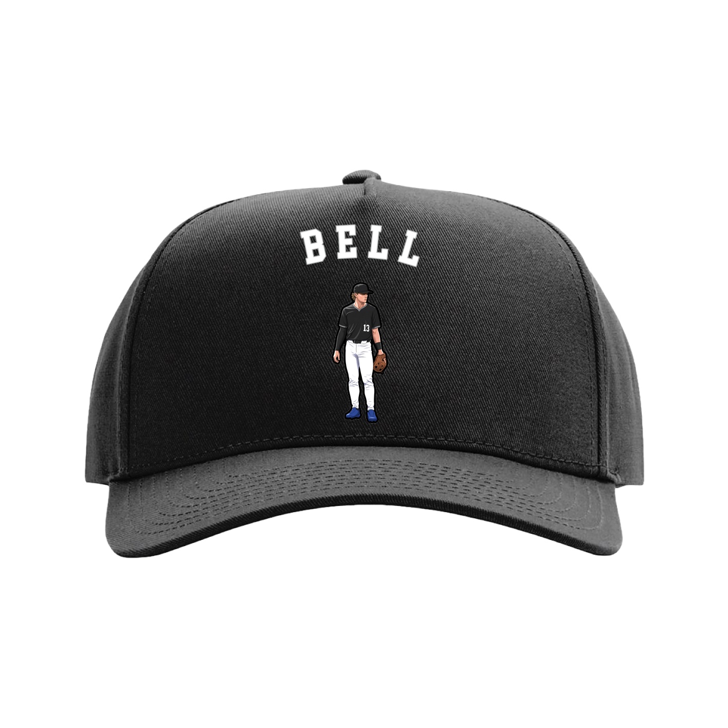 Full Fabric Five-Panel Champ Cap — Shirsey Arch in Black