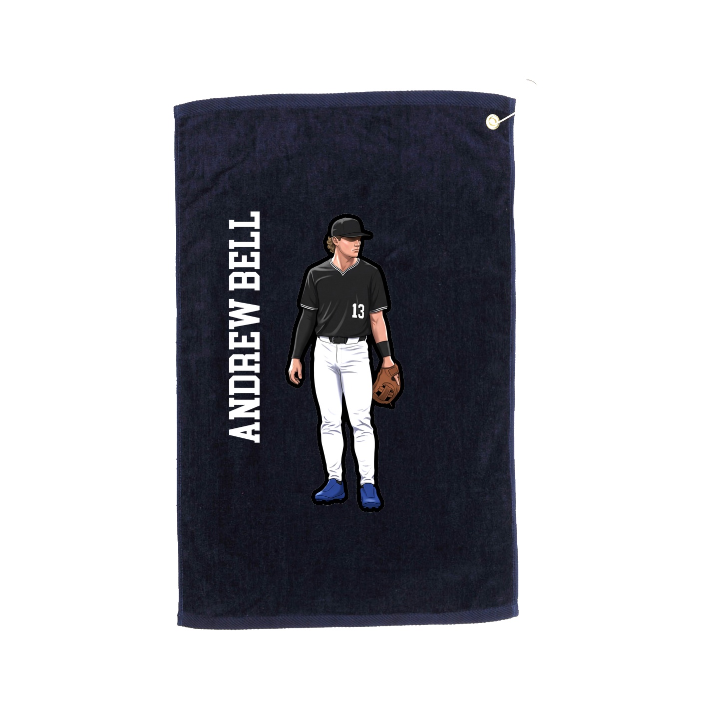 Golf Towel — Name Vertical in Navy