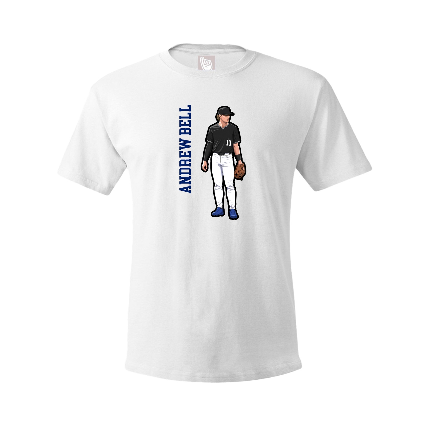Youth Tee — Name Vertical in White