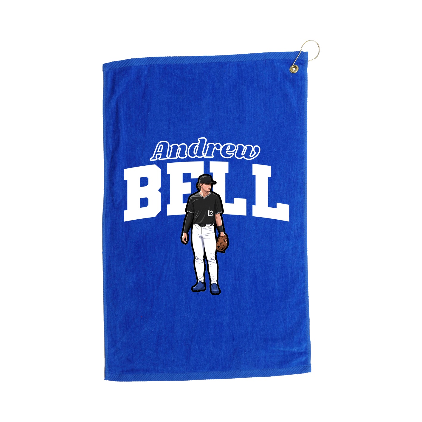 Golf Towel — Name Arch in Royal