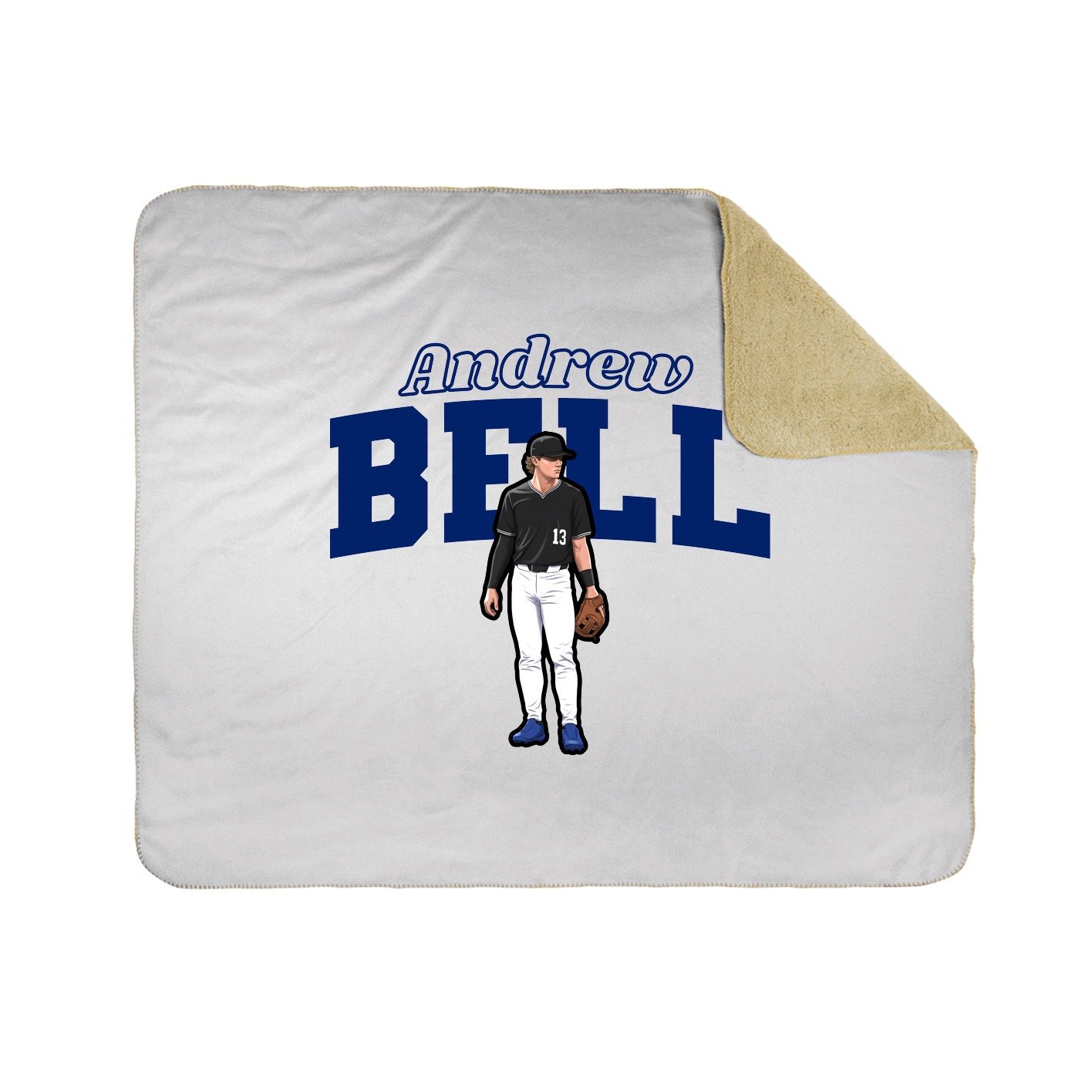 Throw Blanket — Name Arch in White