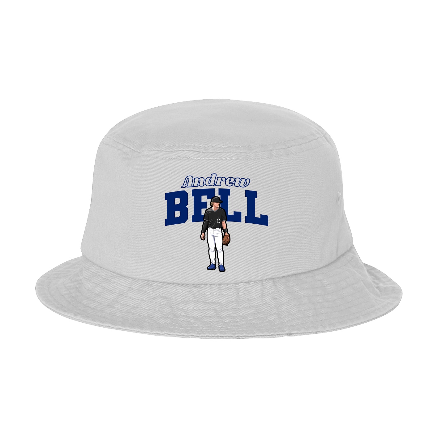 Bucket Cap — Name Arch in White