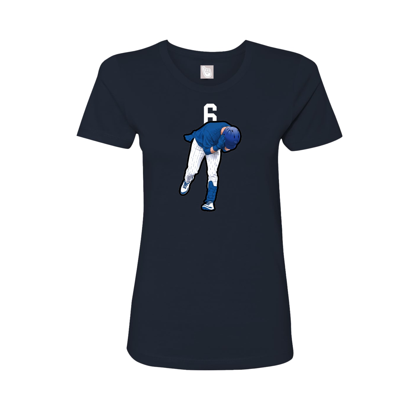 Fitted Women's Tee — Number Top in Navy
