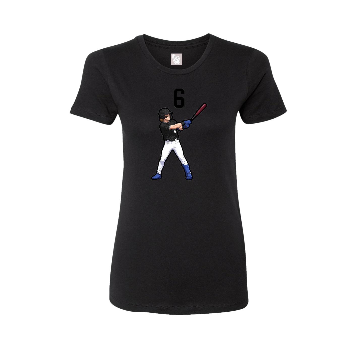 Fitted Women's Tee — Number Top in Black