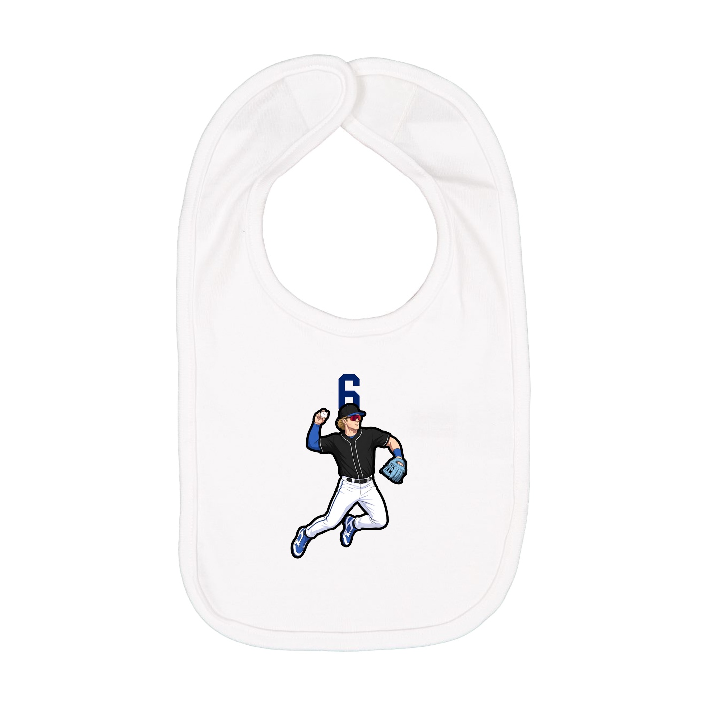 Infant Bib — Number Top in White