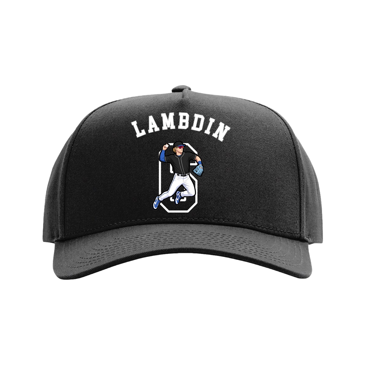 Full Fabric Five-Panel Champ Cap — Shirsey Arch in Black