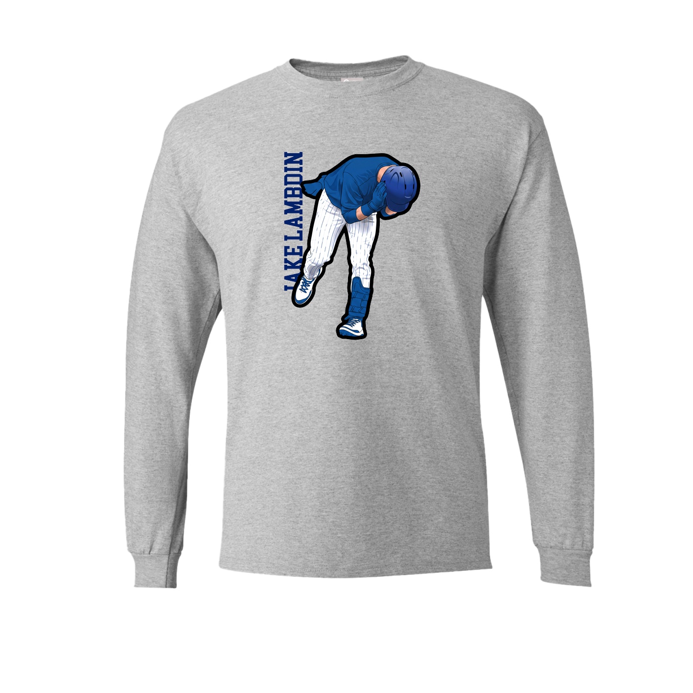 Long Sleeve Tee — Name Vertical in Grey