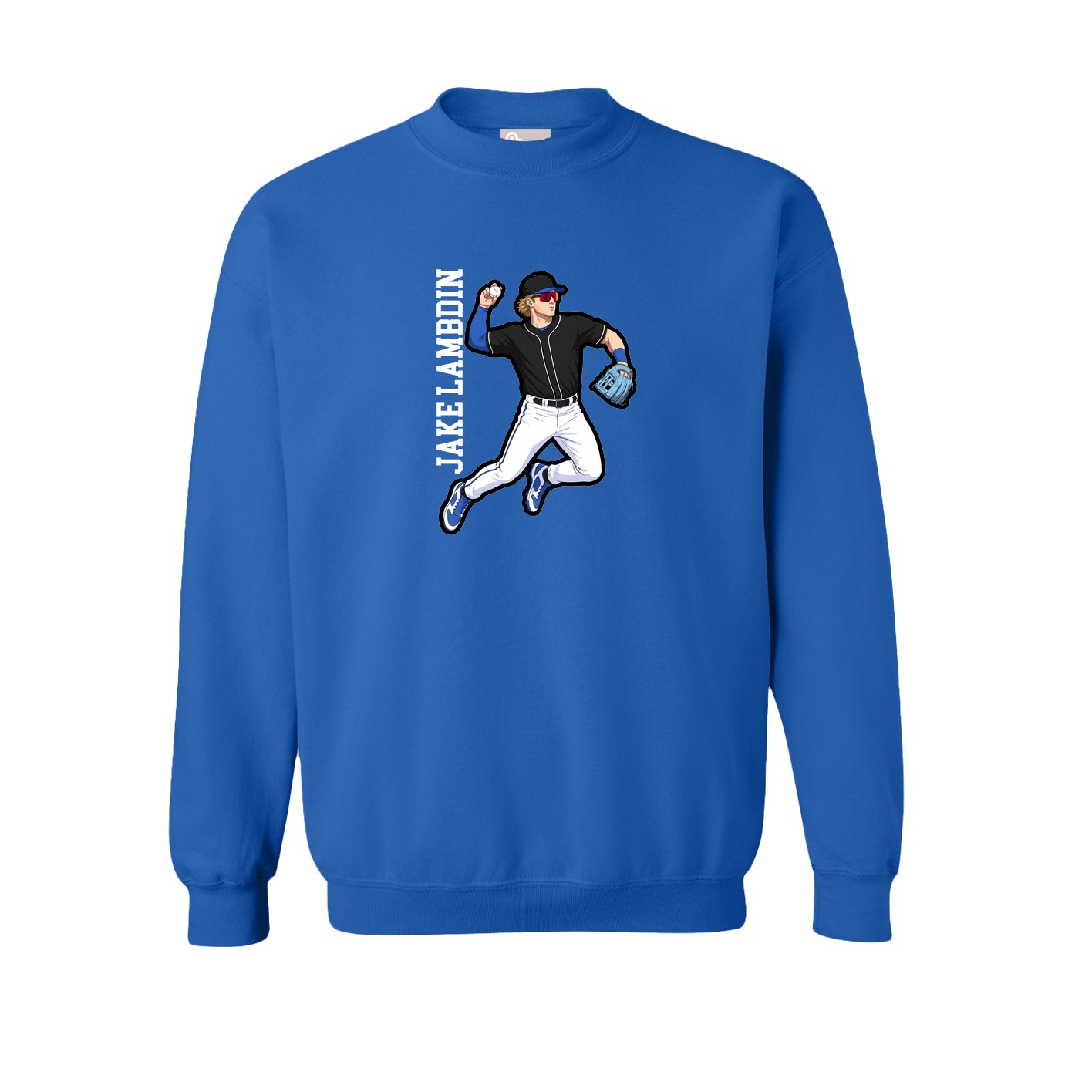 Fleece Crew — Name Vertical in Royal