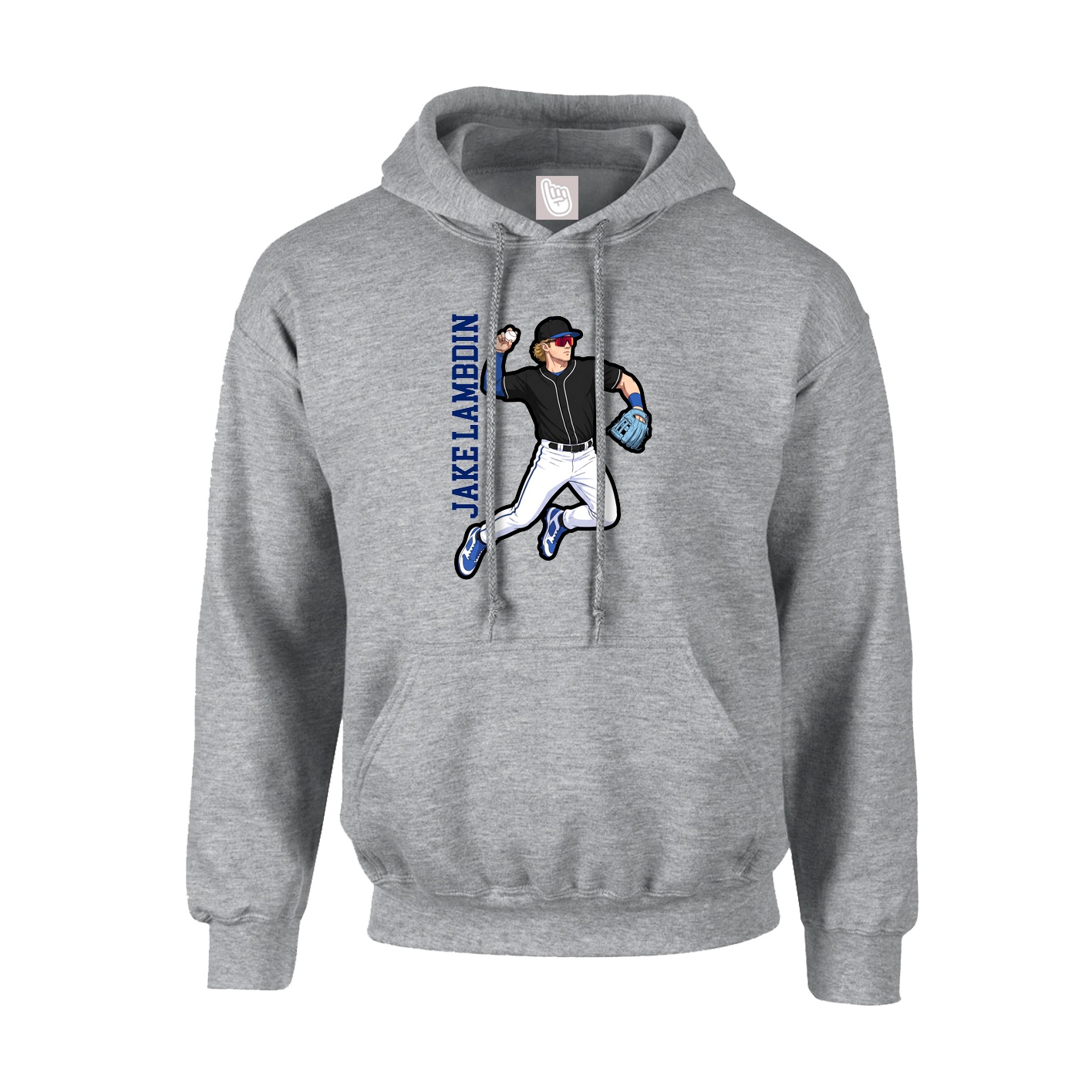 Youth Hoodie — Name Vertical in Grey