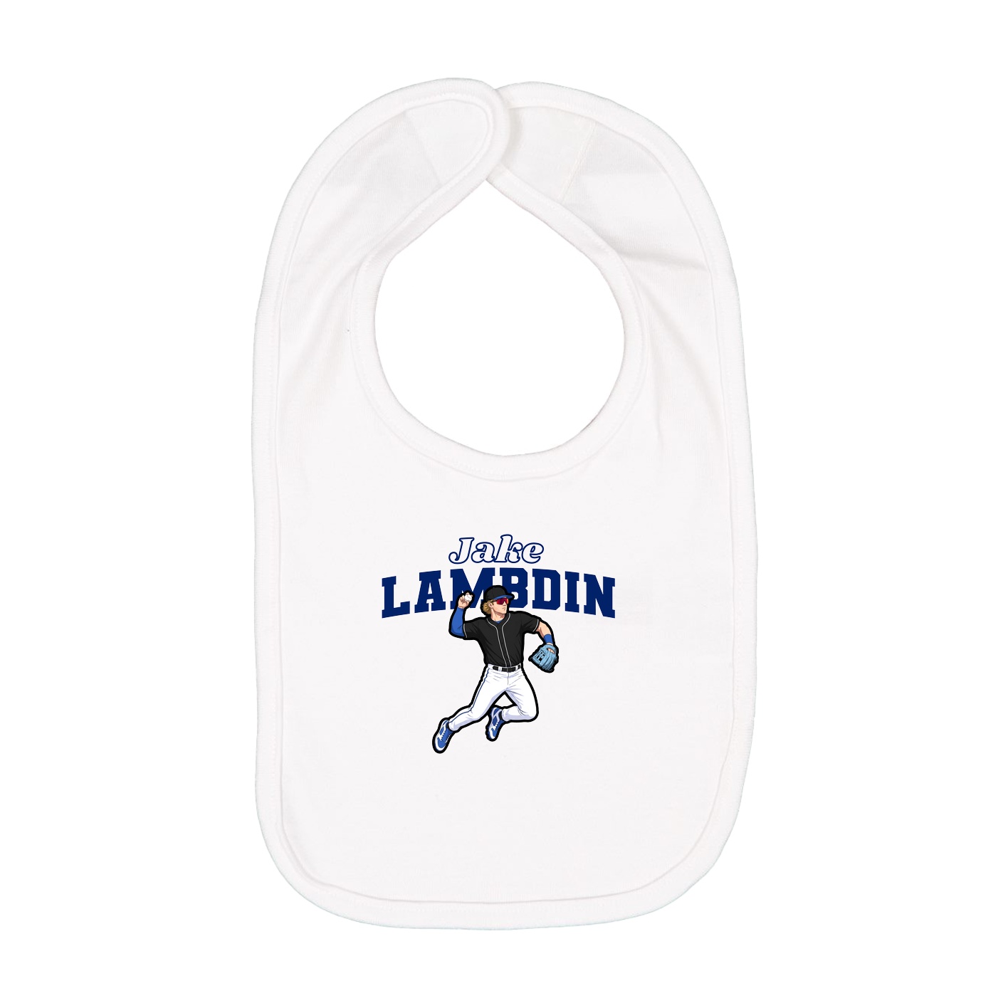 Infant Bib — Name Arch in White