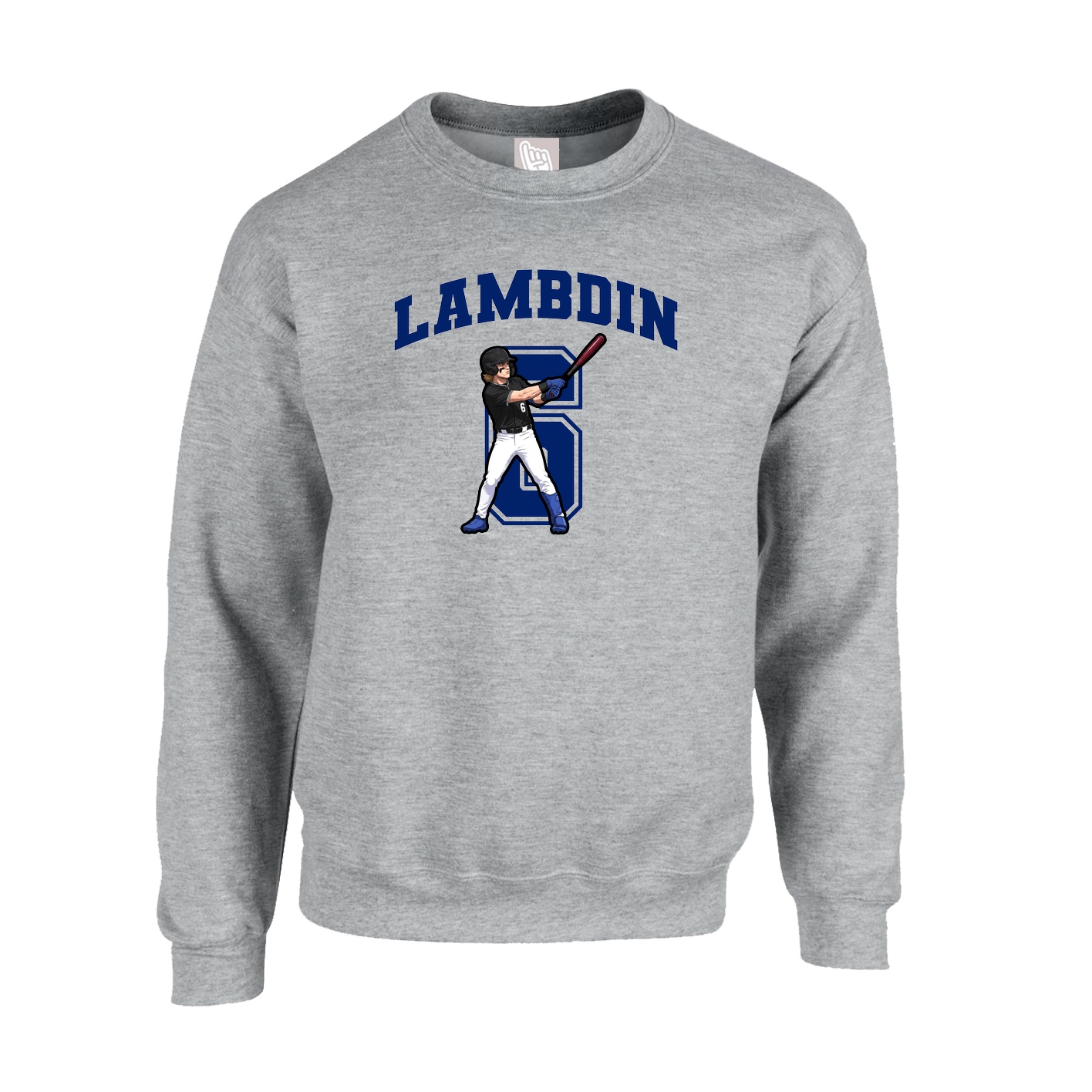 Fleece Crew — Number in Grey