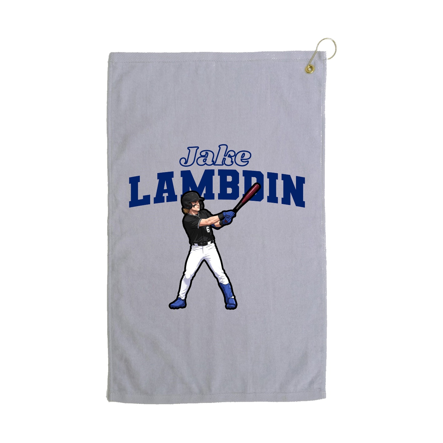Golf Towel — Name Arch in Grey