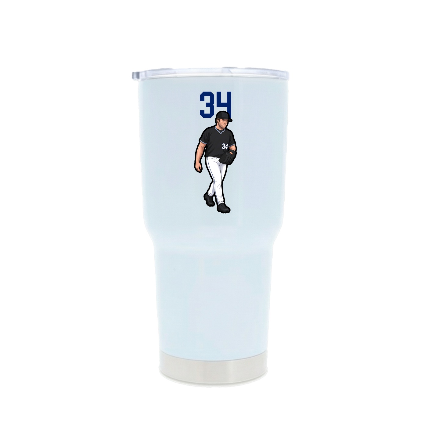 30oz Stainless Steel Tumbler — Number Top in White