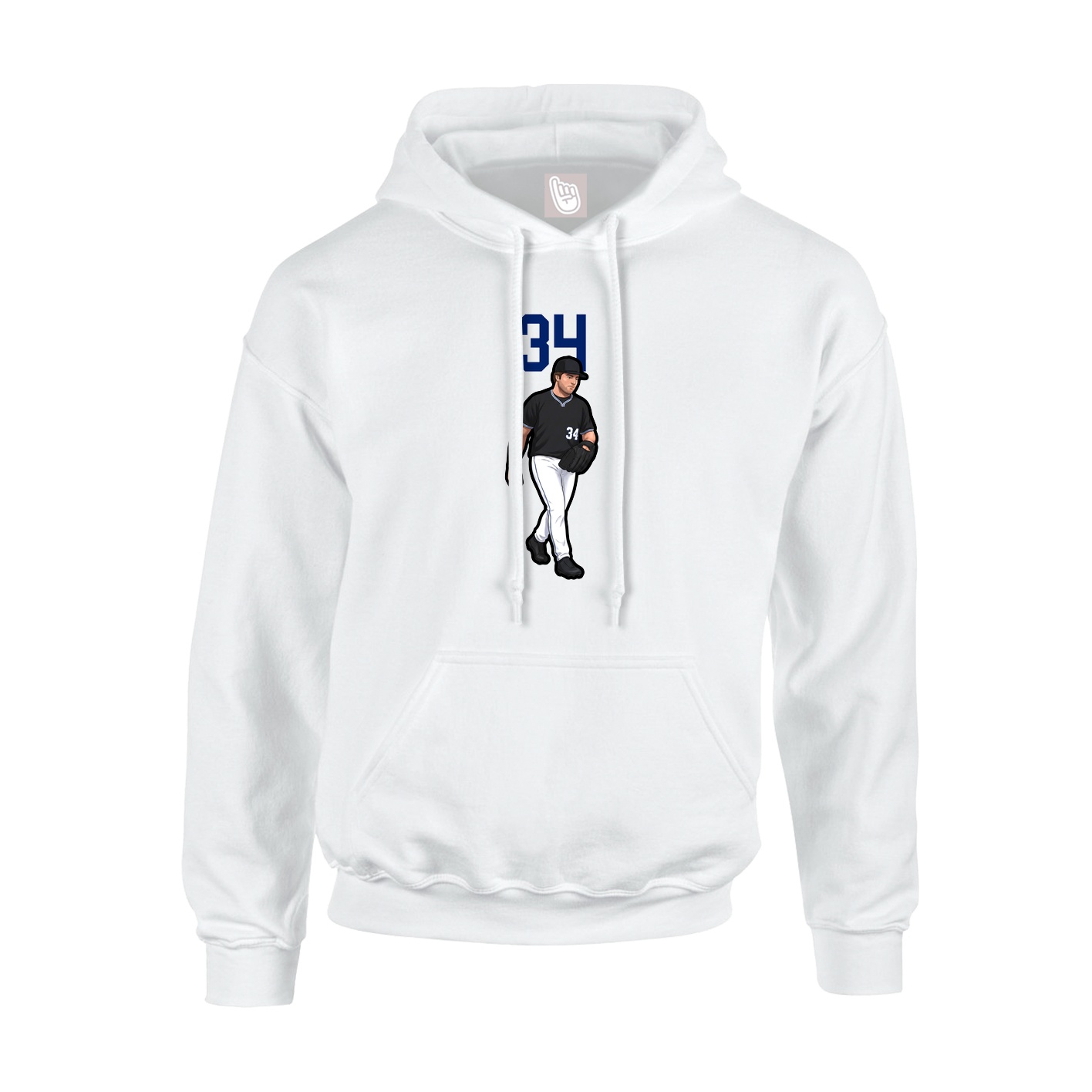Youth Hoodie — Number Top in White