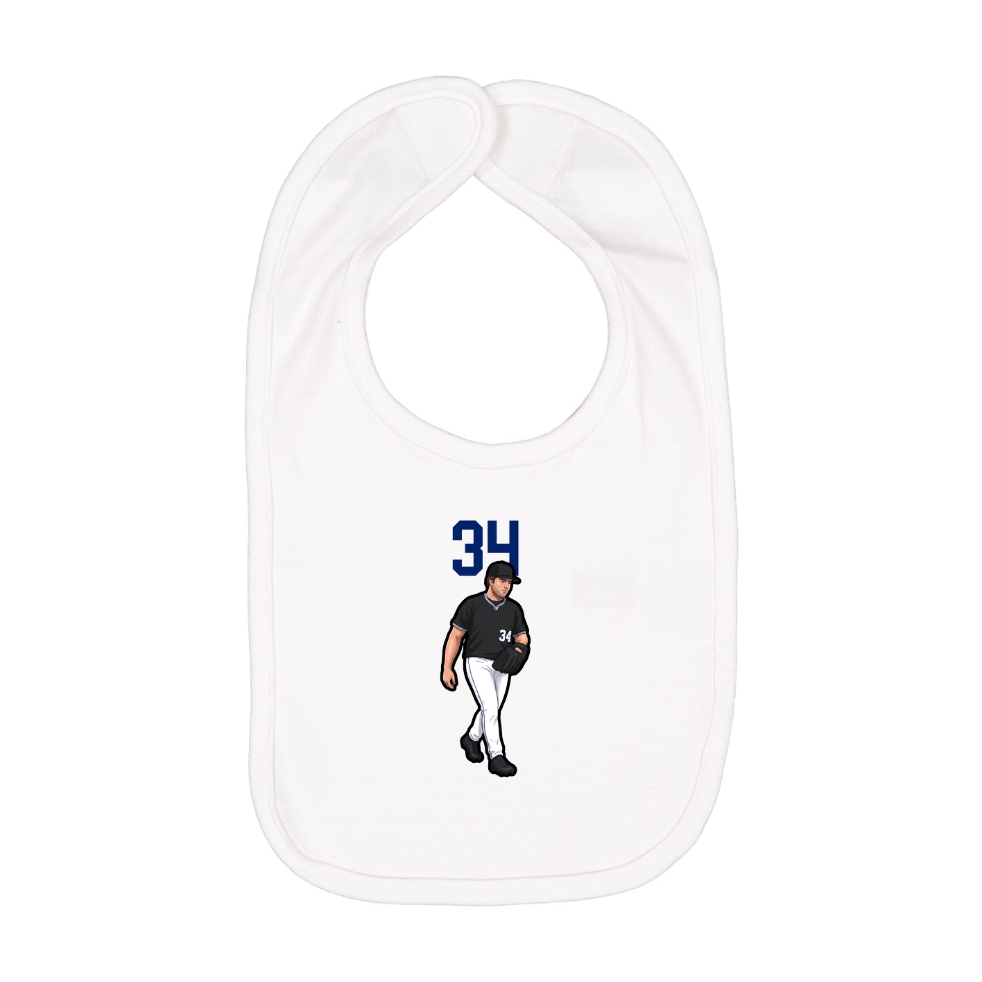 Infant Bib — Number Top in White