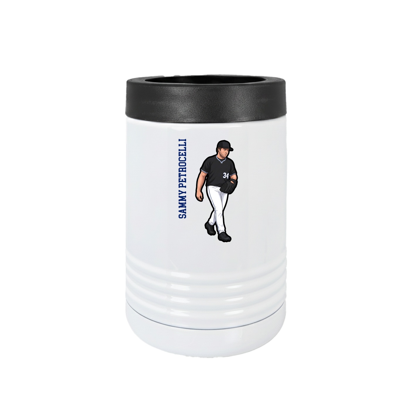 Beverage Holder — Name Vertical in White