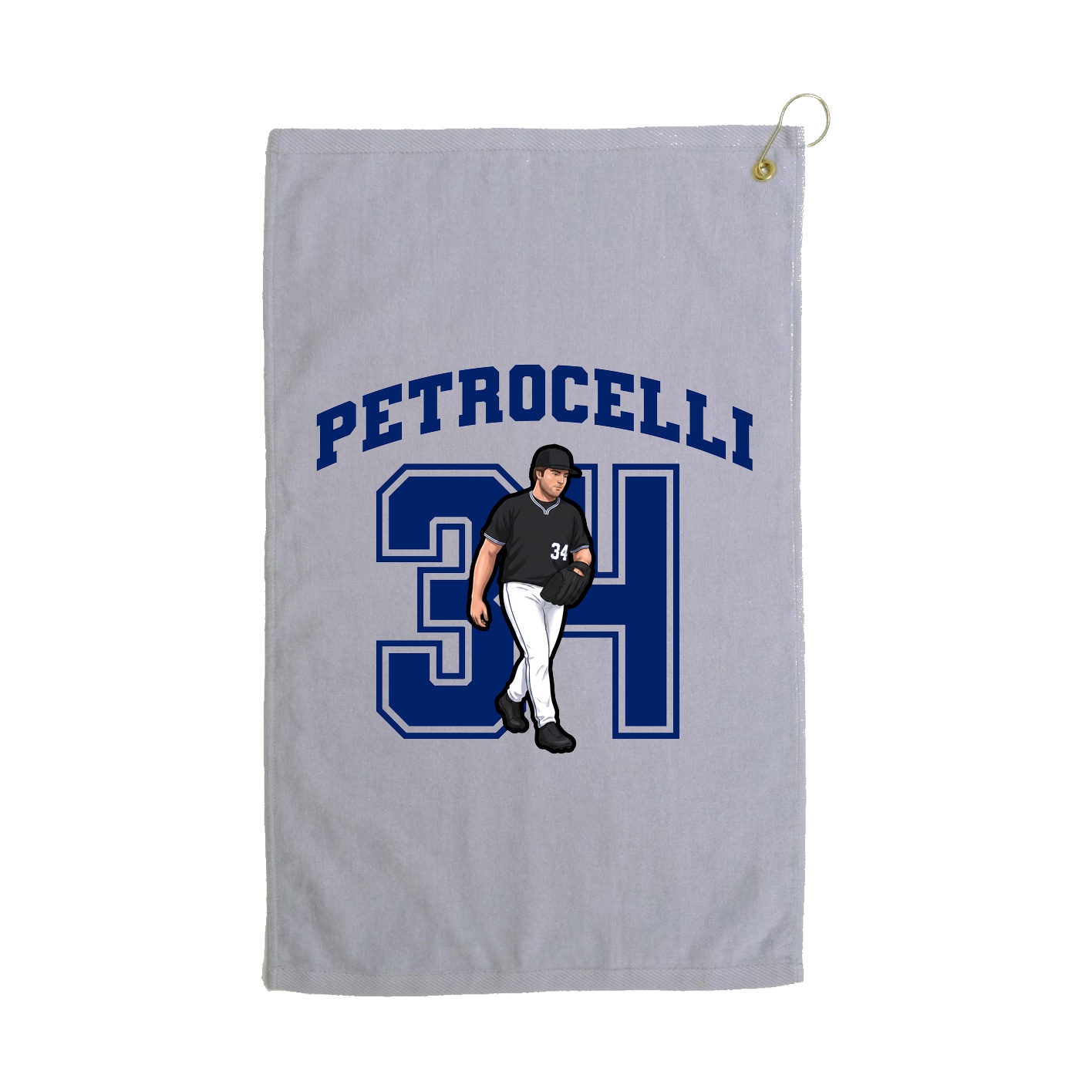Golf Towel — Number in Grey