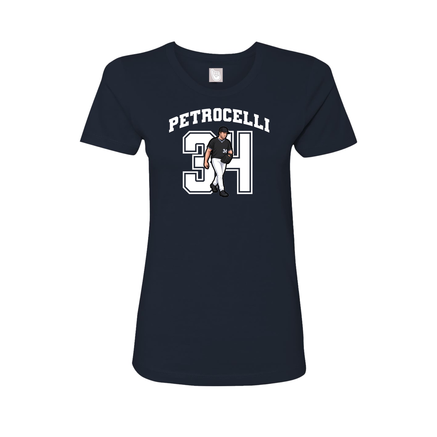 Fitted Women's Tee — Number in Navy