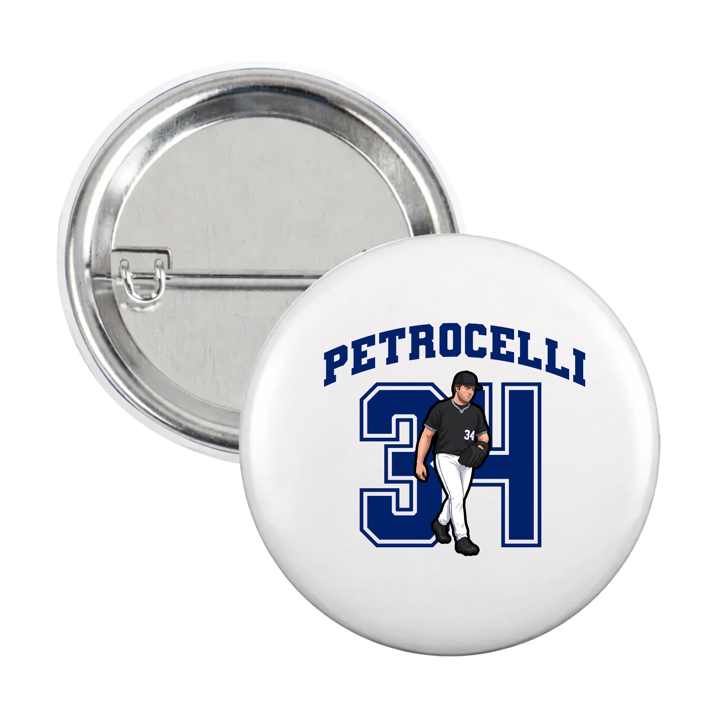 Game Day Button — Number in White