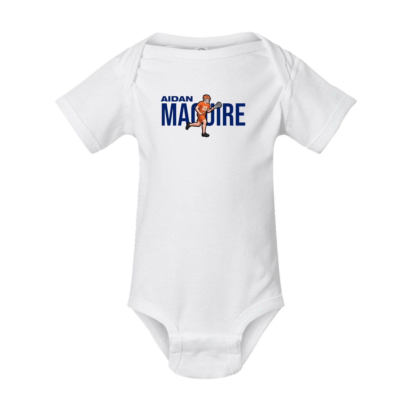 Baby Onesie — Player Name in White