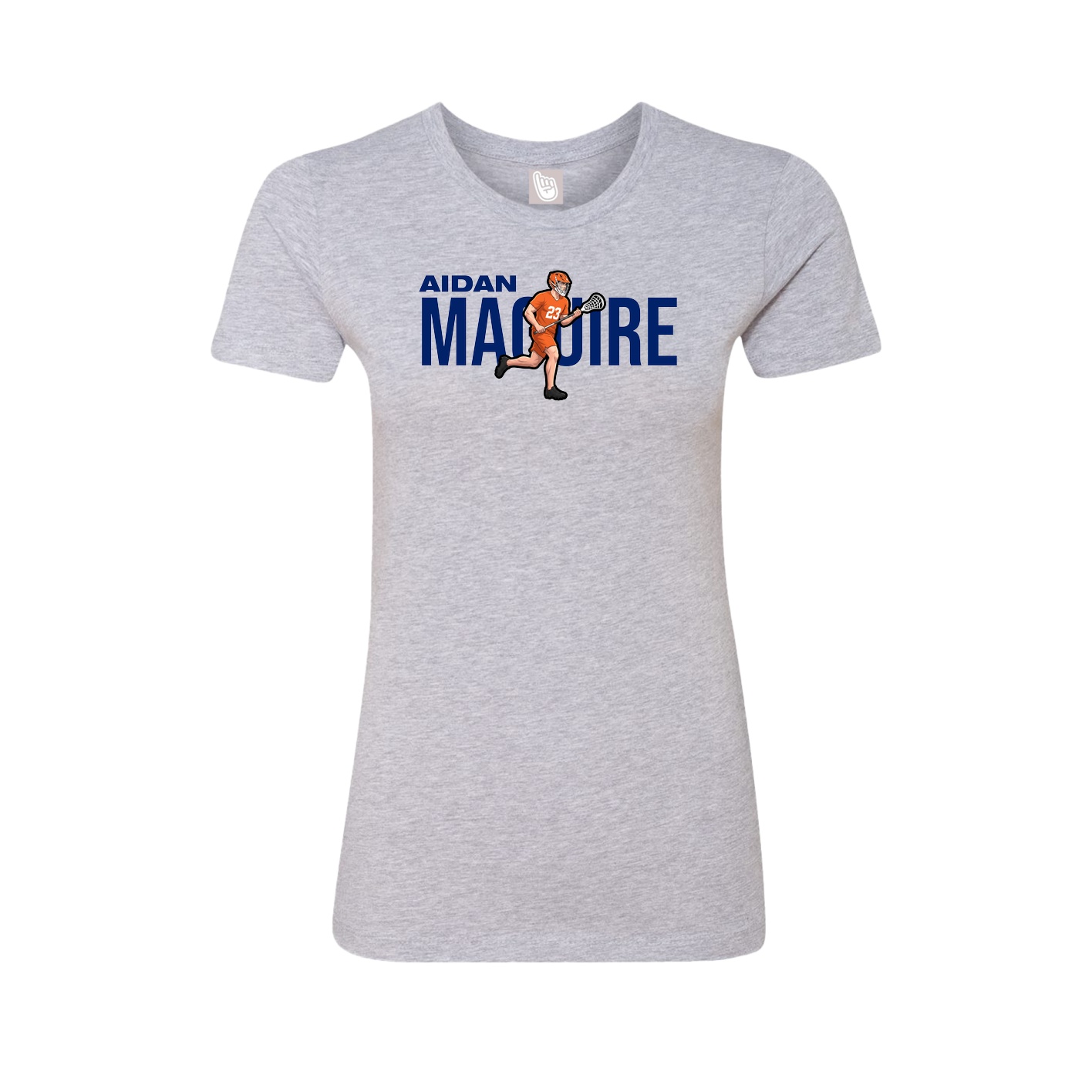 Fitted Women's Tee — Player Name in Grey