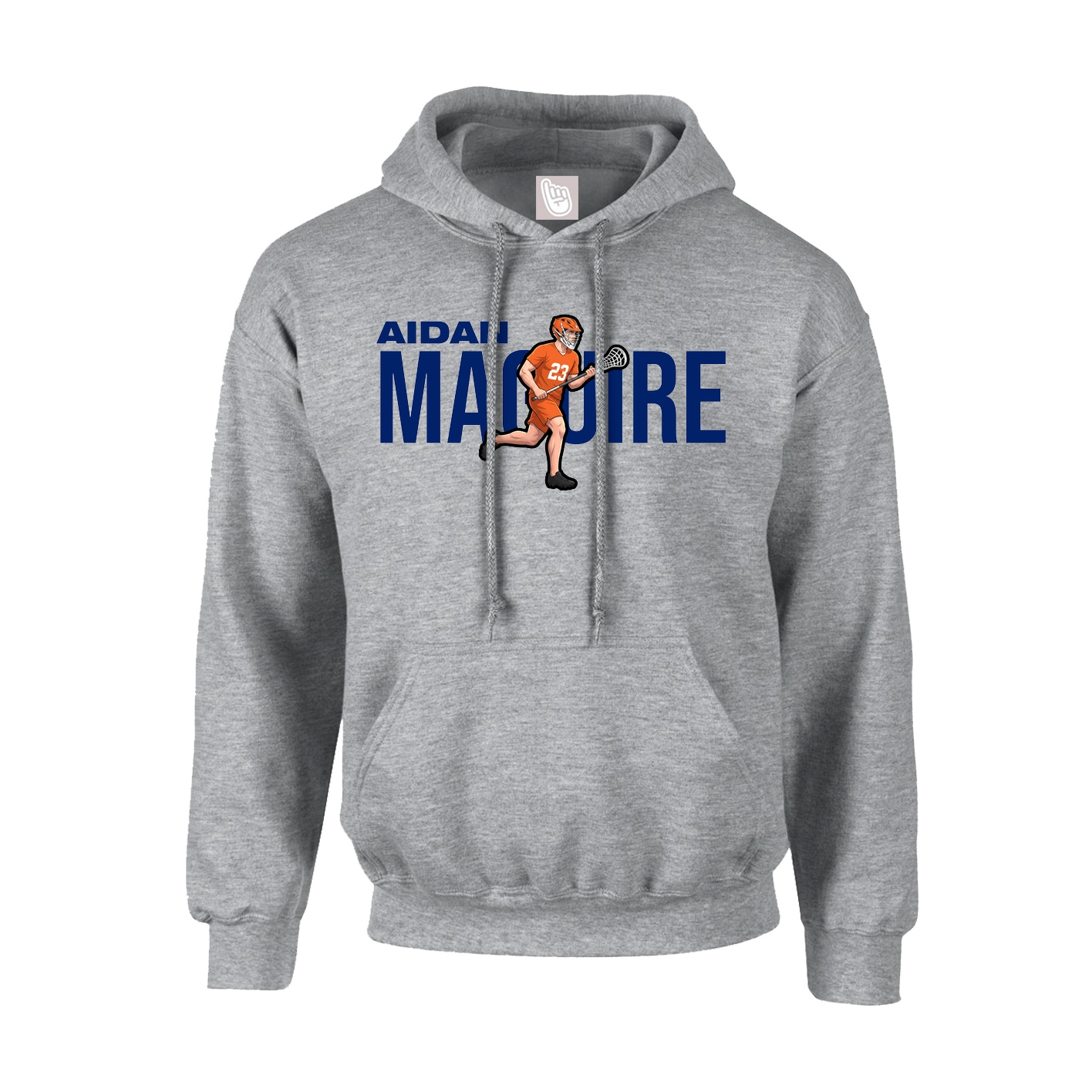 Hoodie — Player Name in Grey