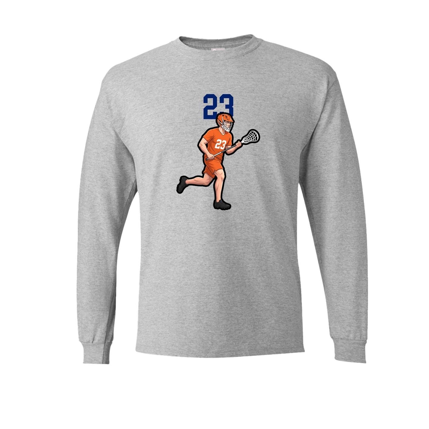 Long Sleeve Tee — Number Top in Grey