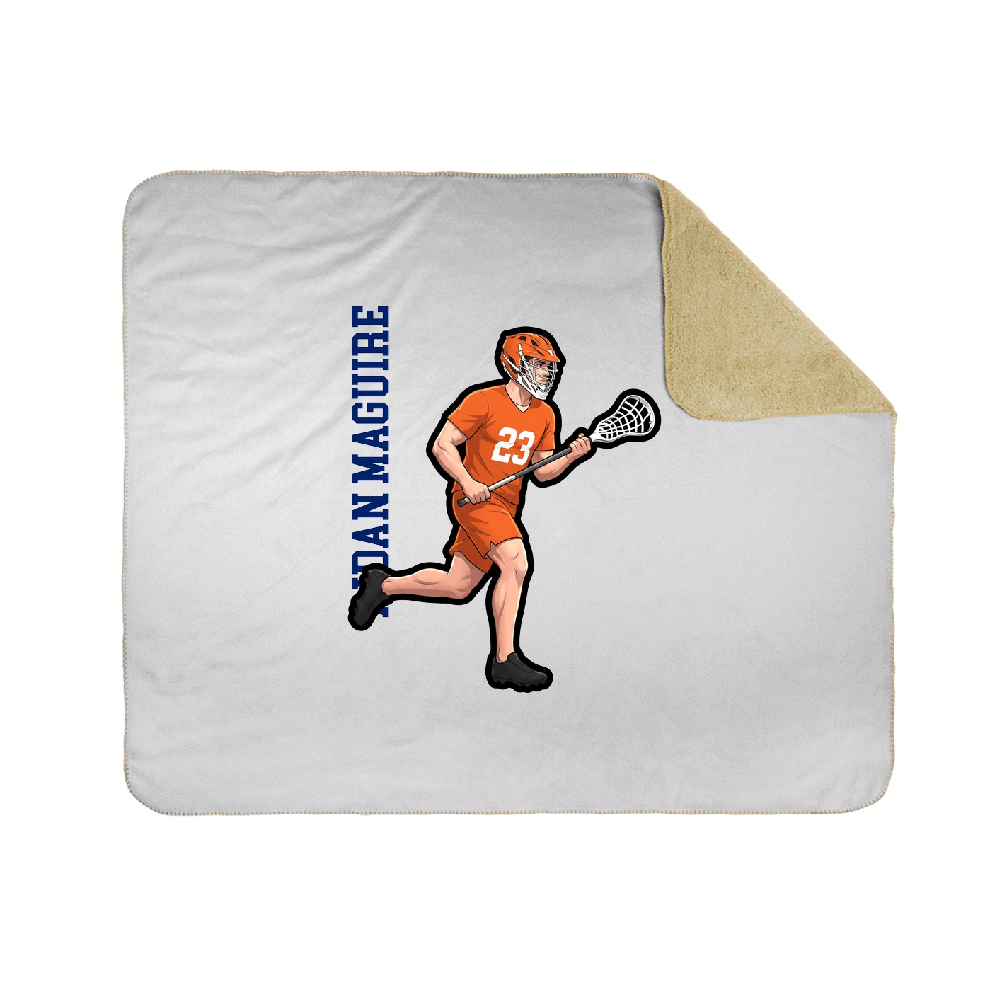 Throw Blanket — Name Vertical in White