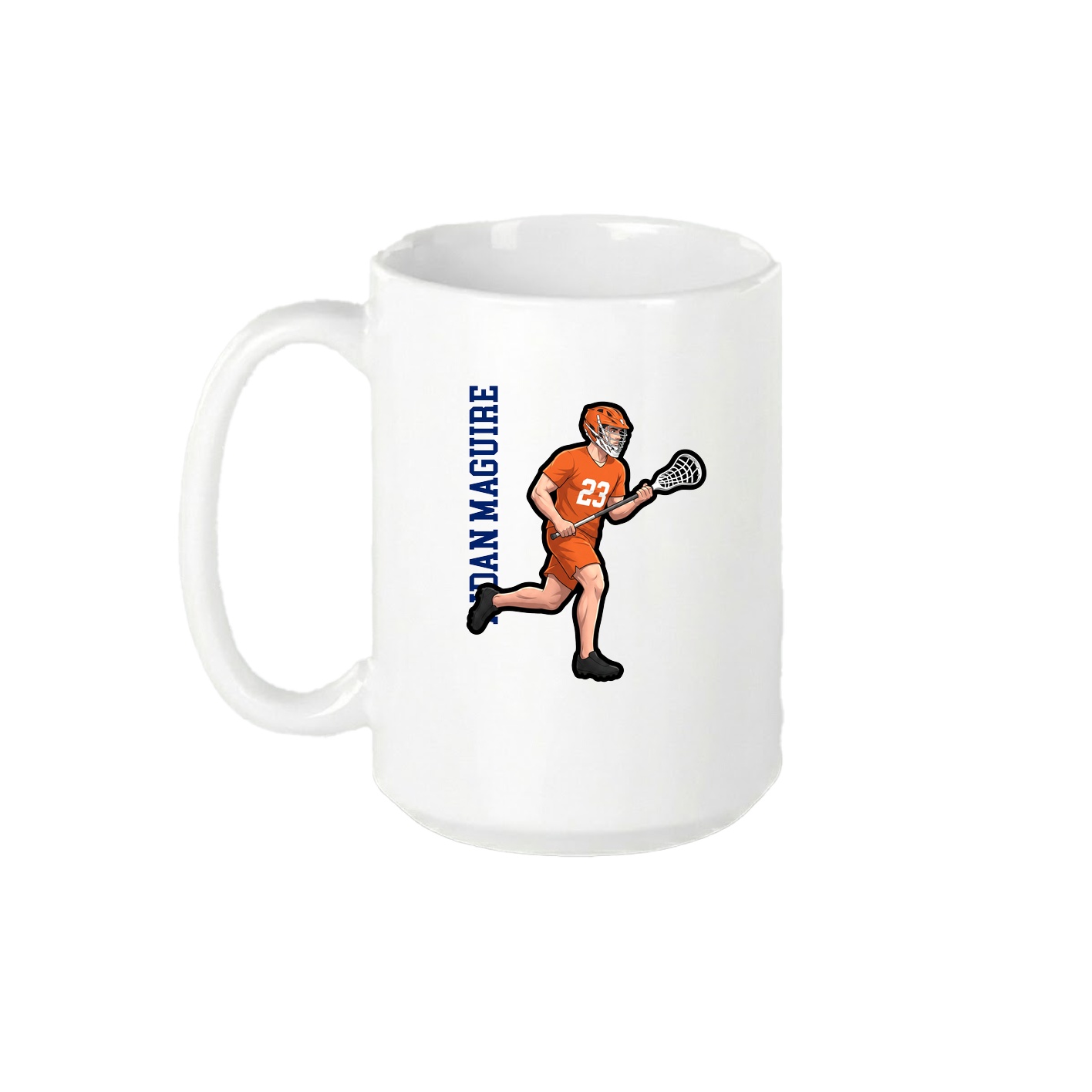 15oz Coffee Mug — Name Vertical in White