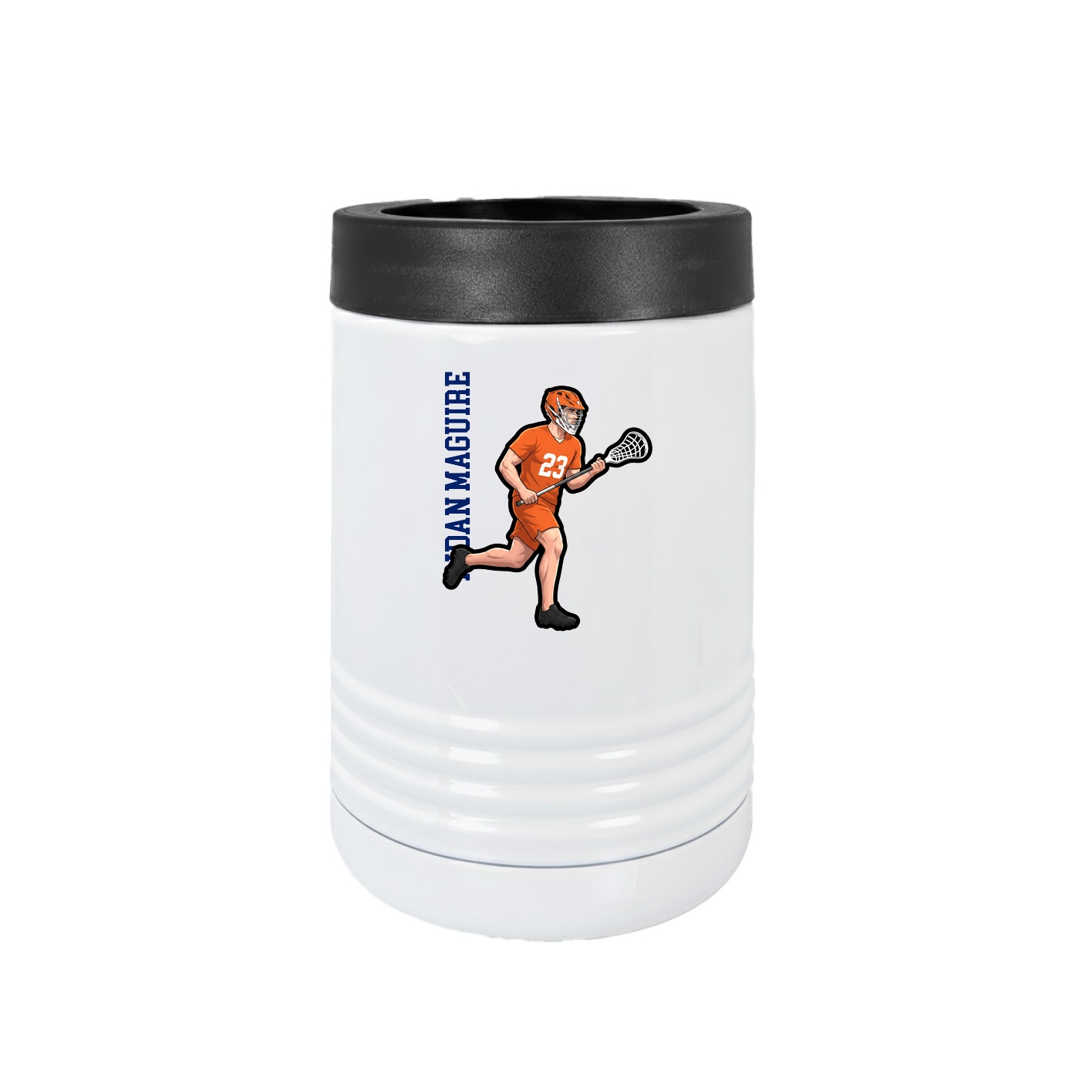 Beverage Holder — Name Vertical in White