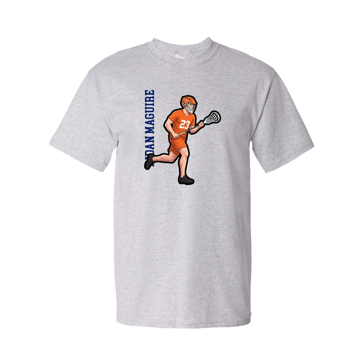 Tee — Name Vertical in Grey