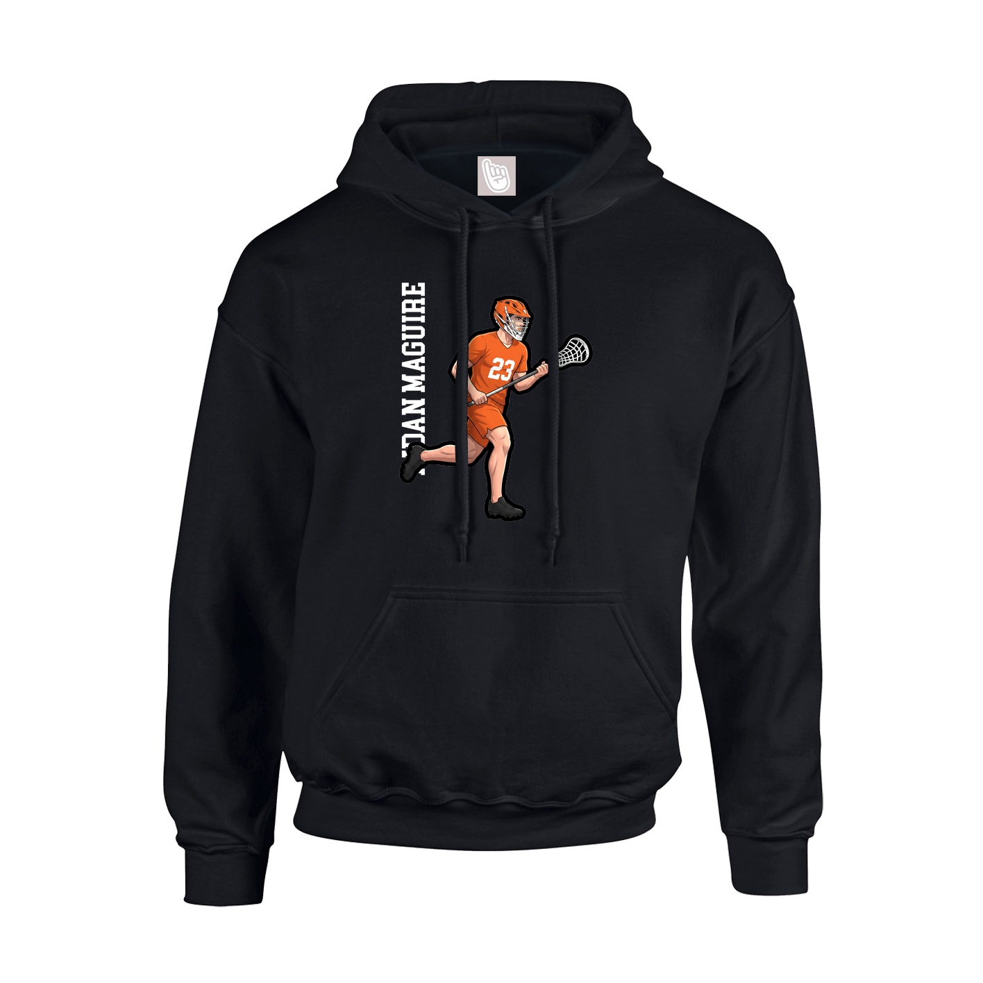 Youth Hoodie — Name Vertical in Black