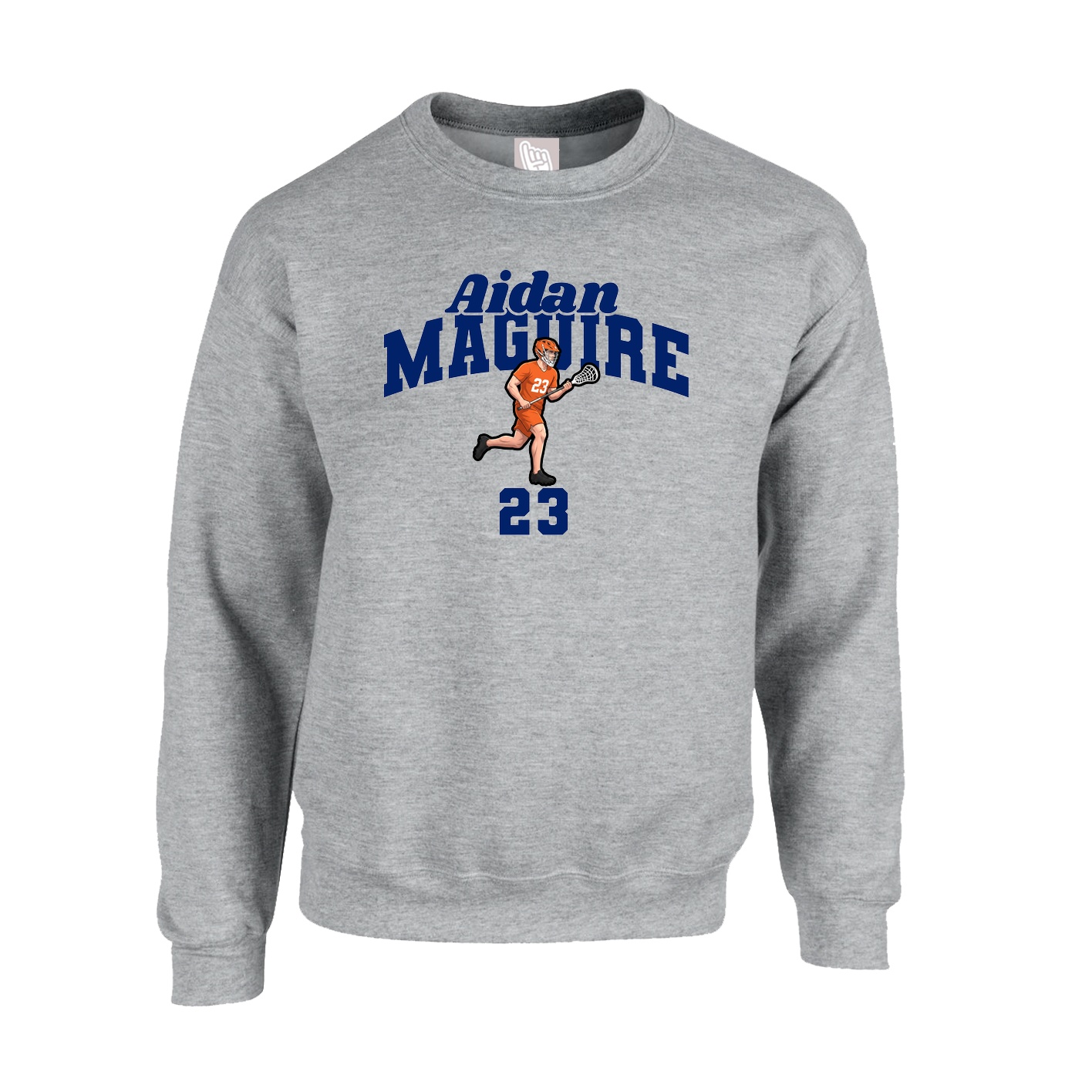 Fleece Crew — Signature Arch in Grey