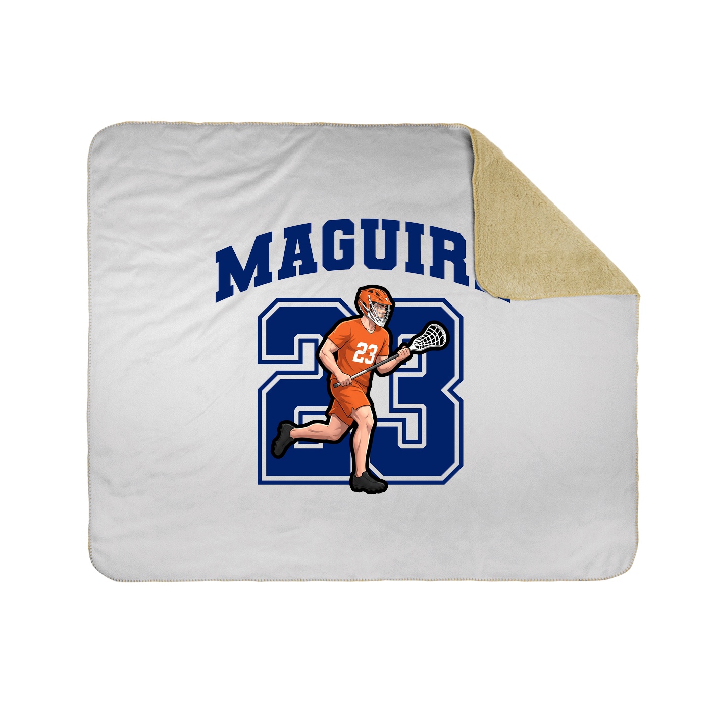 Throw Blanket — Number in White