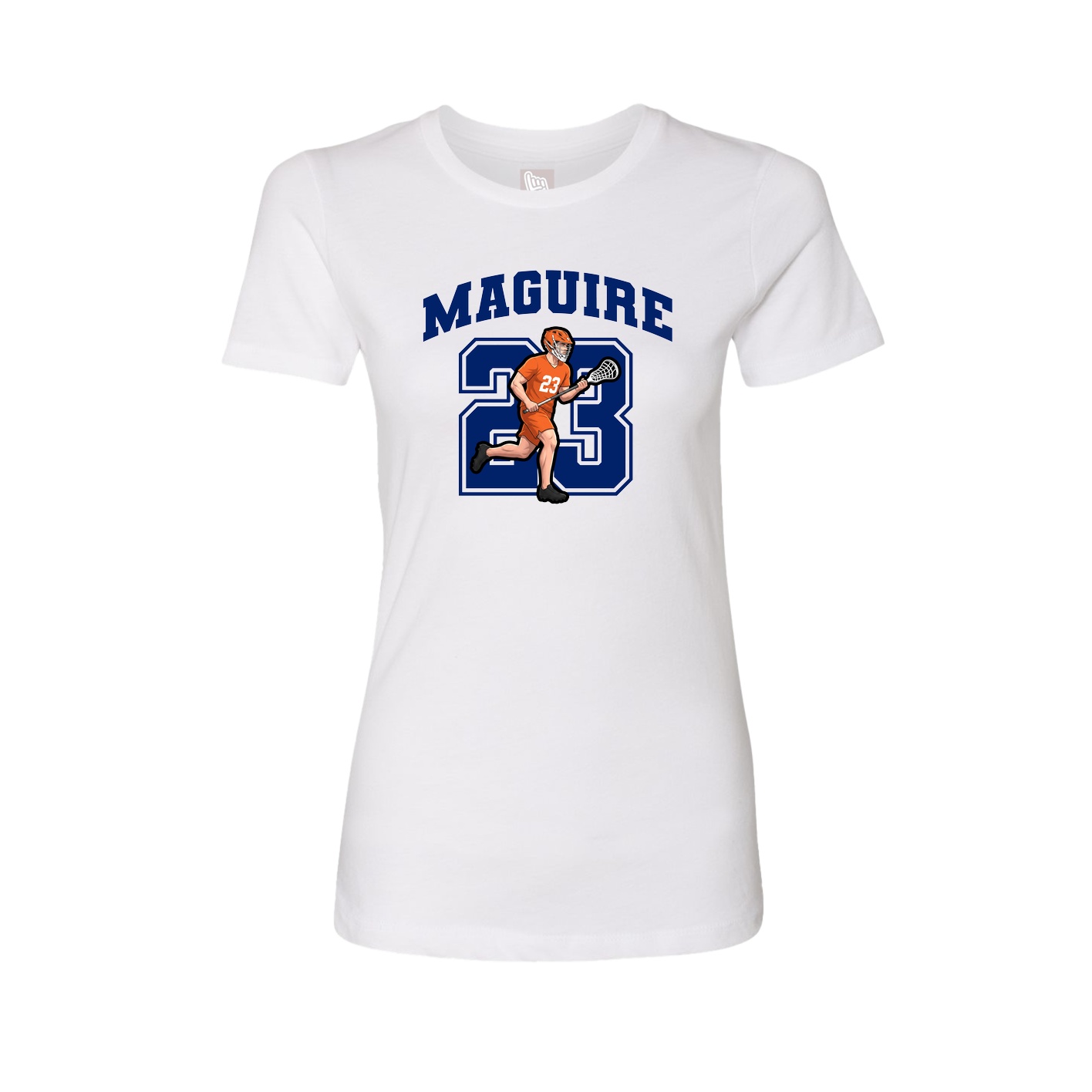 Fitted Women's Tee — Number in White