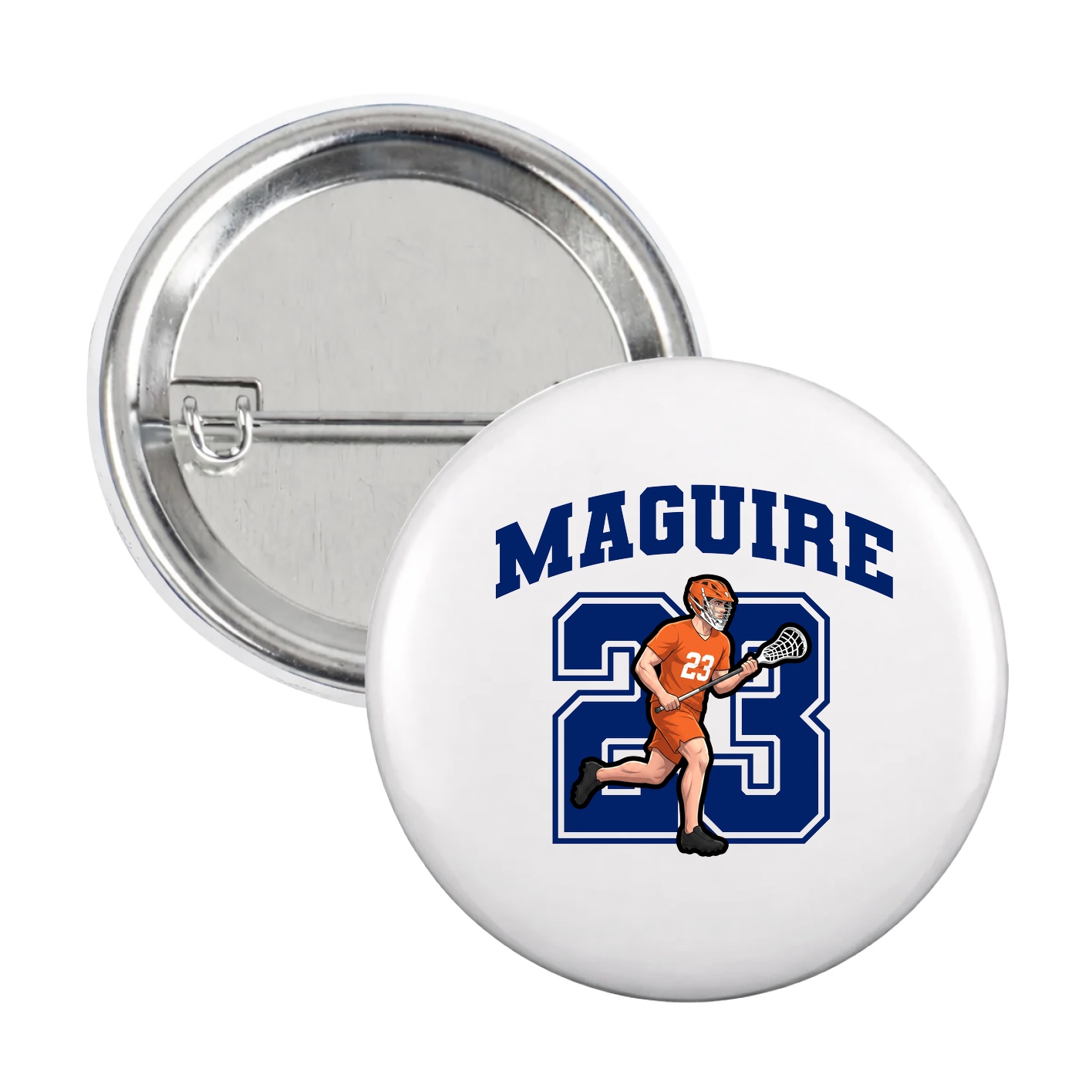 Game Day Button — Number in White