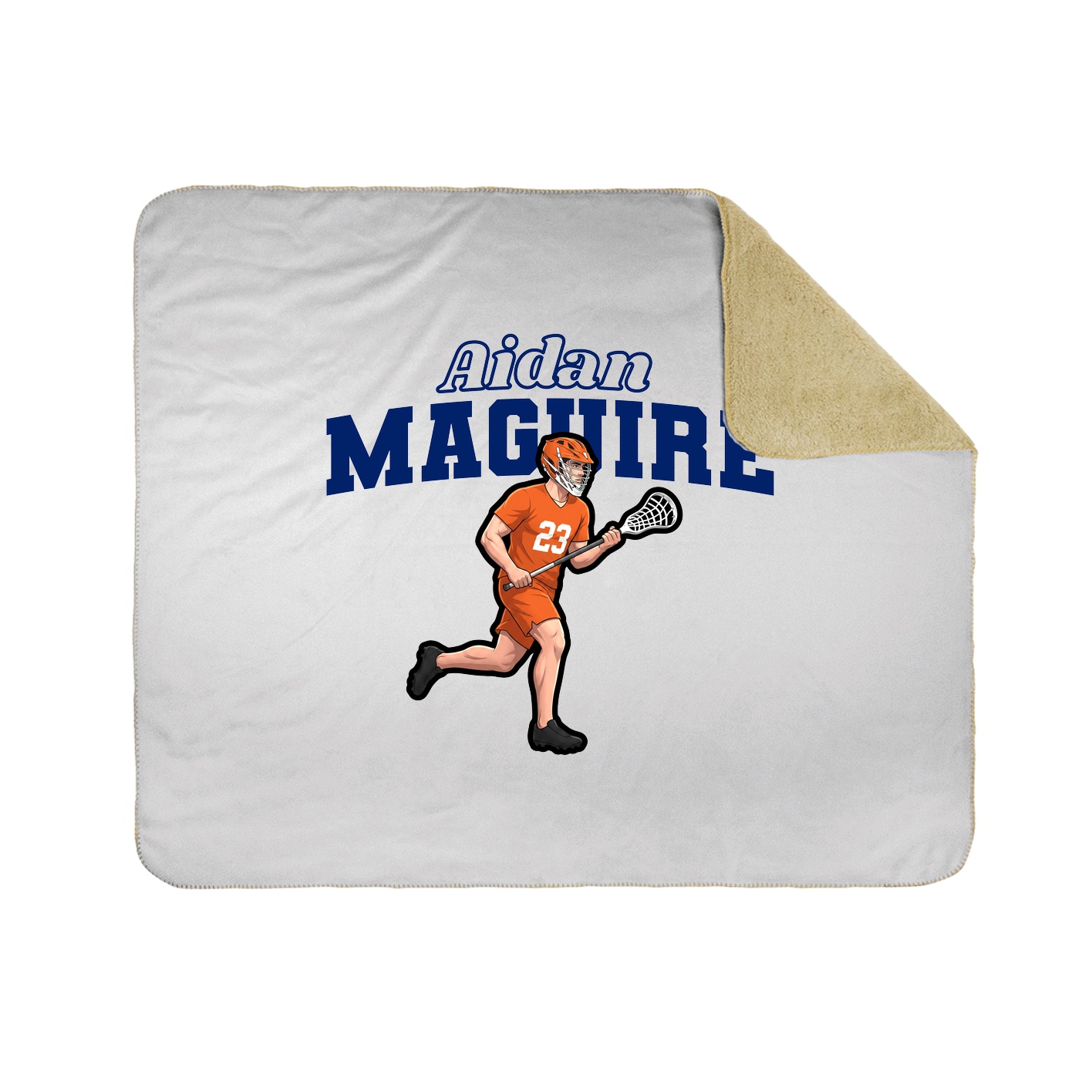 Throw Blanket — Name Arch in White