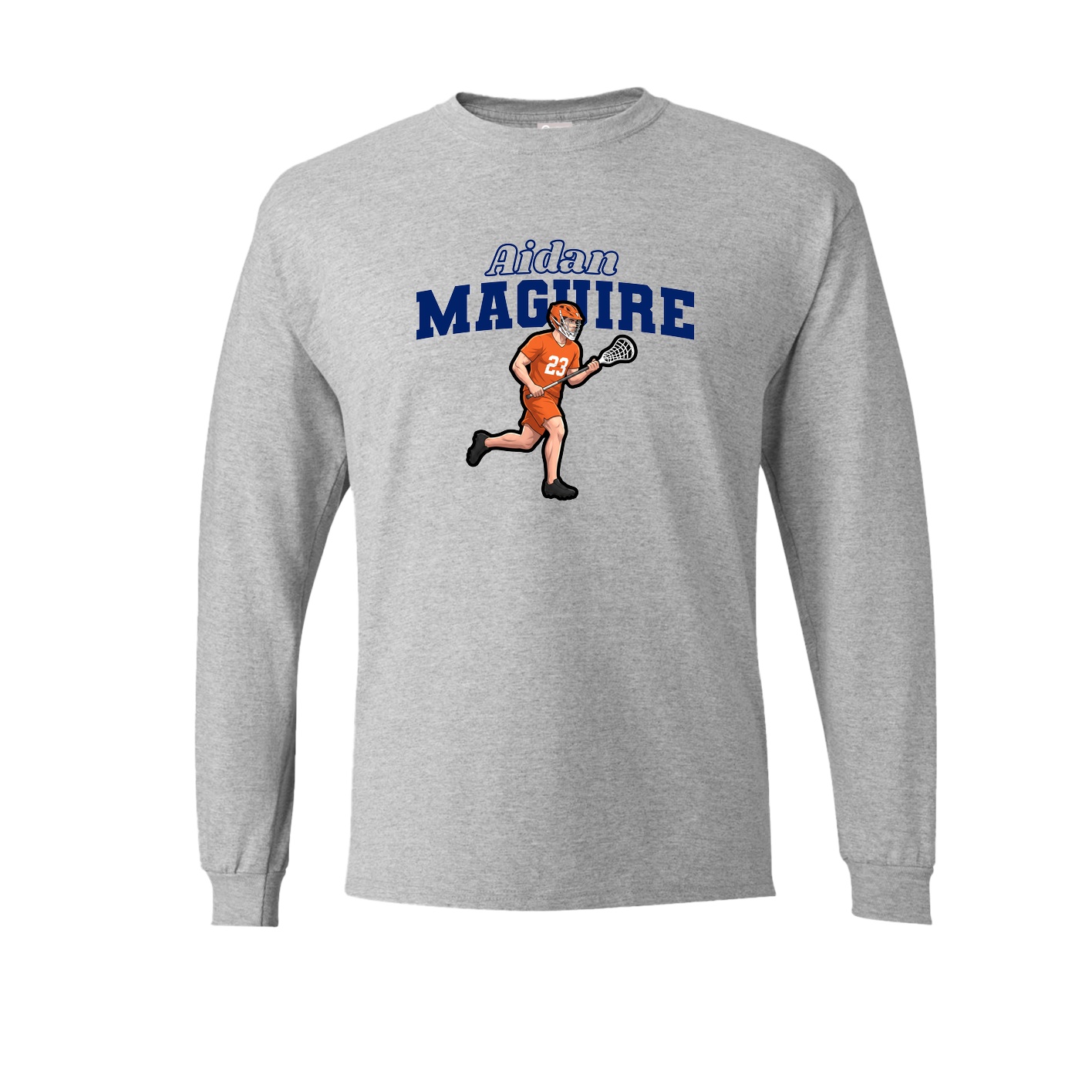 Long Sleeve Tee — Name Arch in Grey