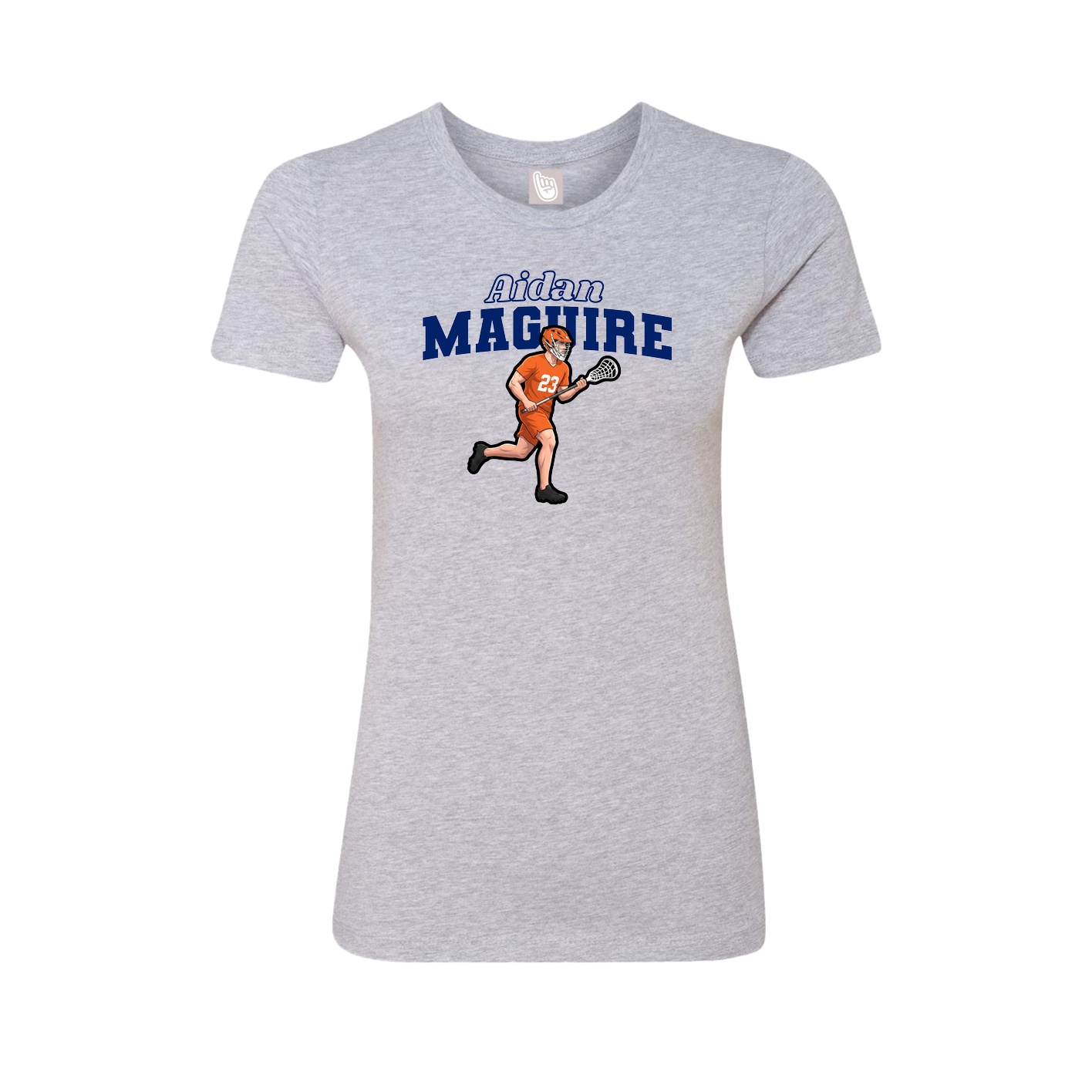 Fitted Women's Tee — Name Arch in Grey