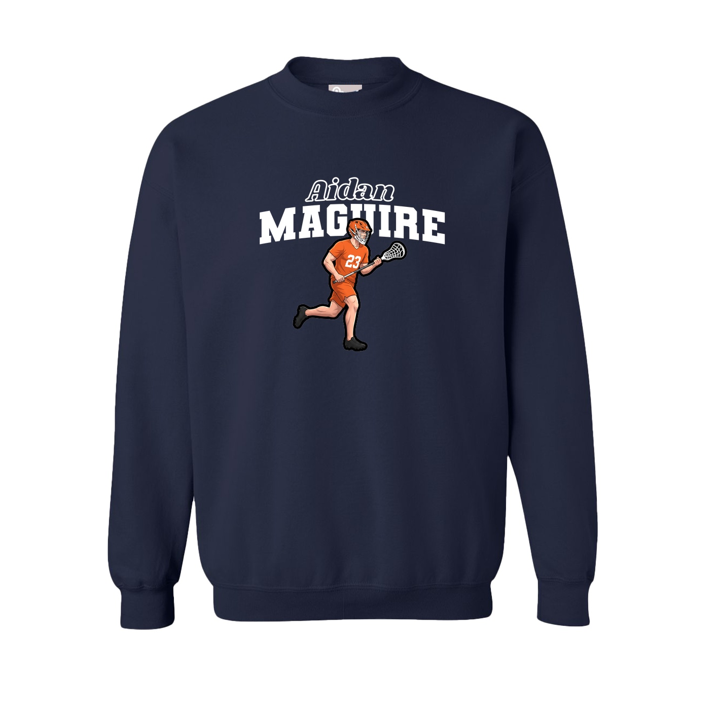 Fleece Crew — Name Arch in Navy