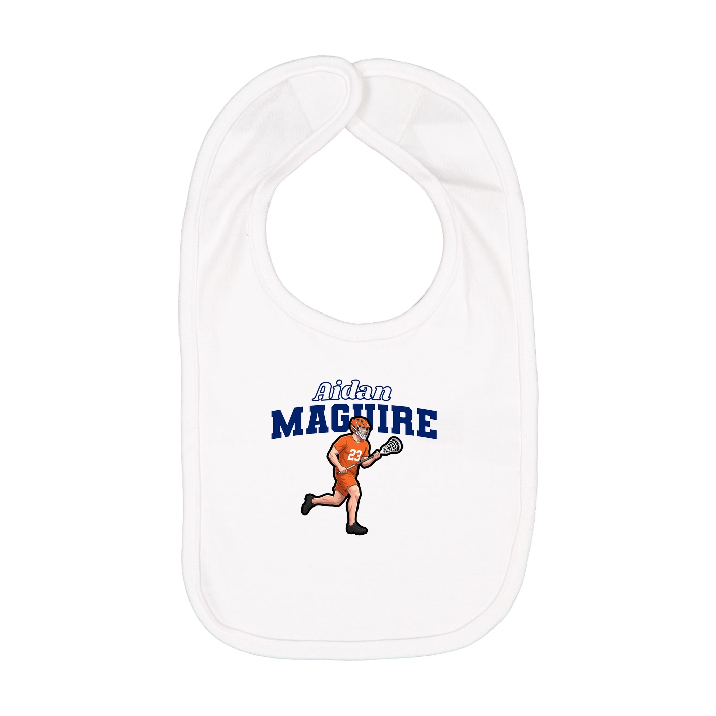 Infant Bib — Name Arch in White
