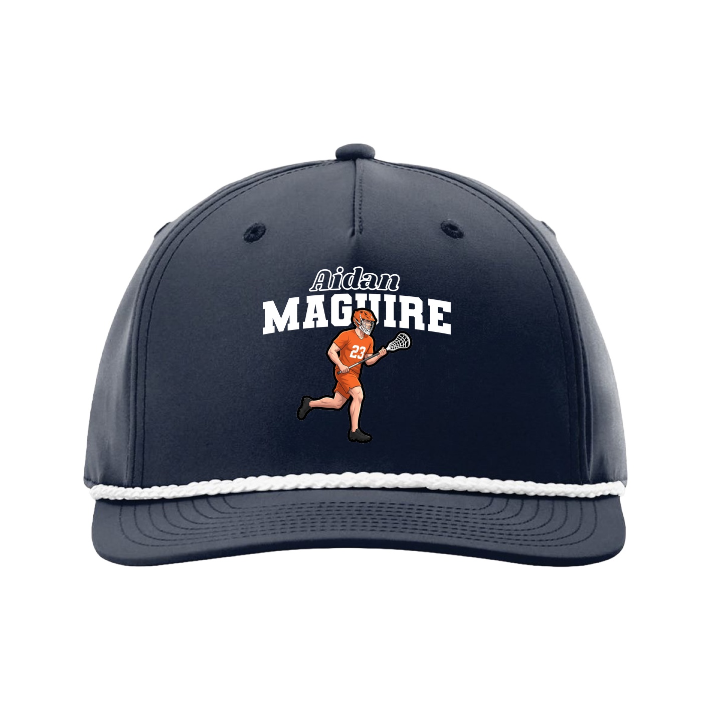 Five-Panel Classic Rope Cap — Name Arch in Navy