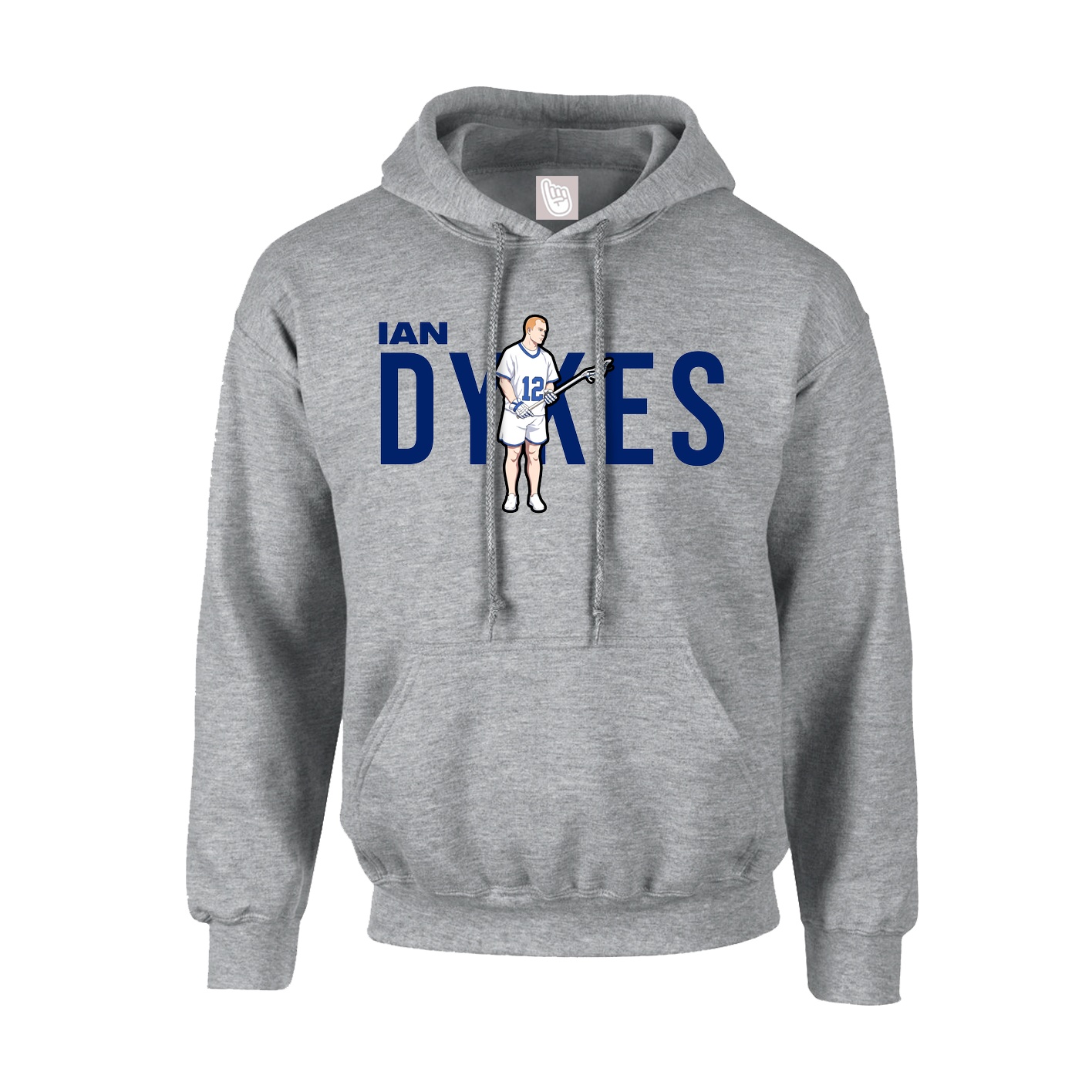 Hoodie — Player Name in Grey