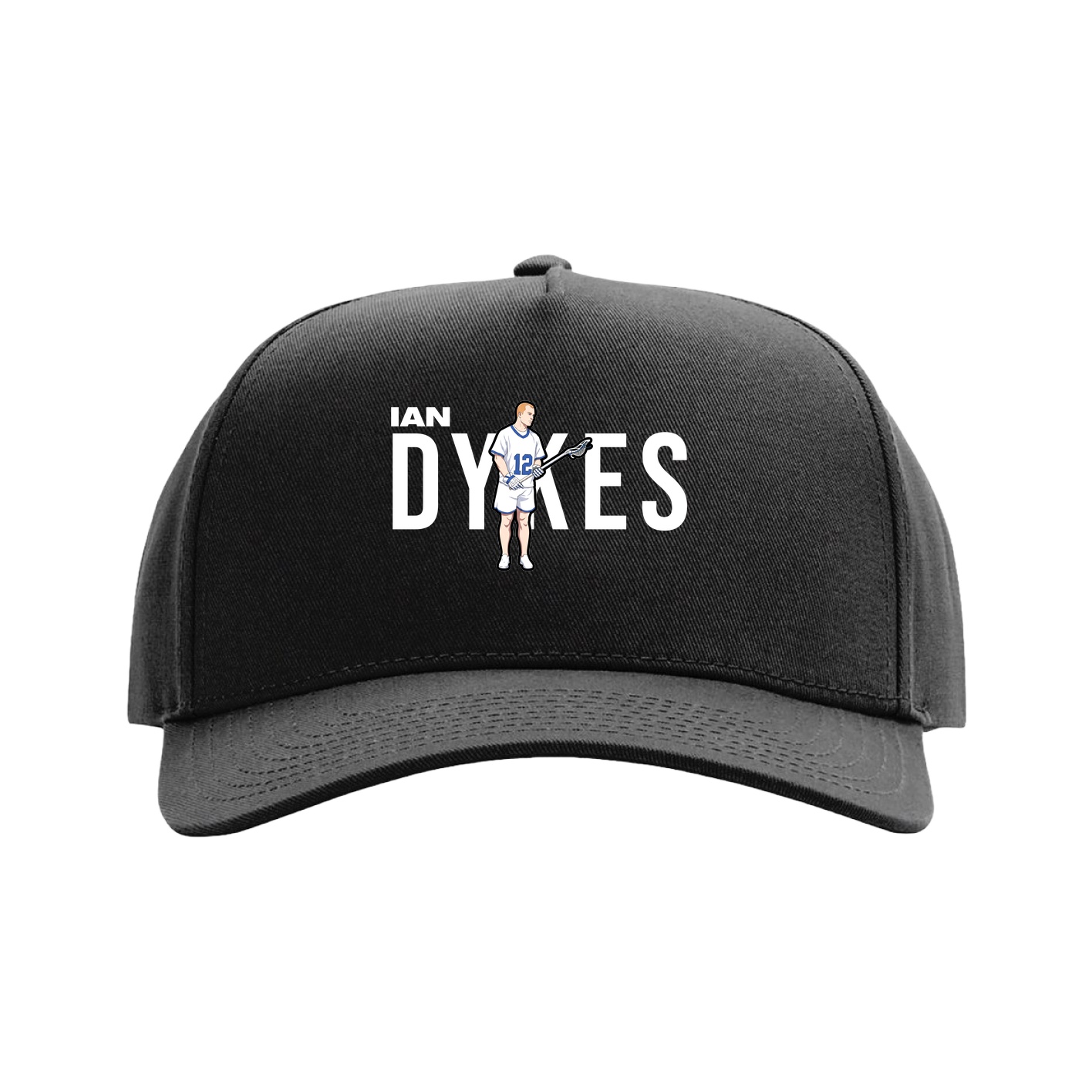 Full Fabric Five-Panel Champ Cap — Player Name in Black